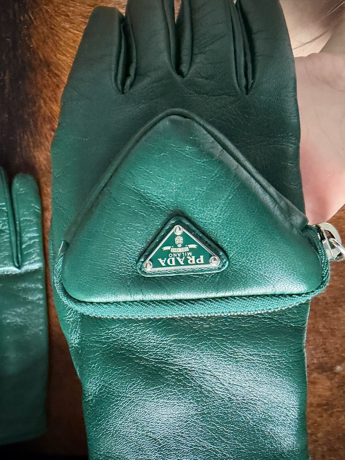 Prada Dark green raf simons prada glove Size ONE SIZE - 5 Thumbnail