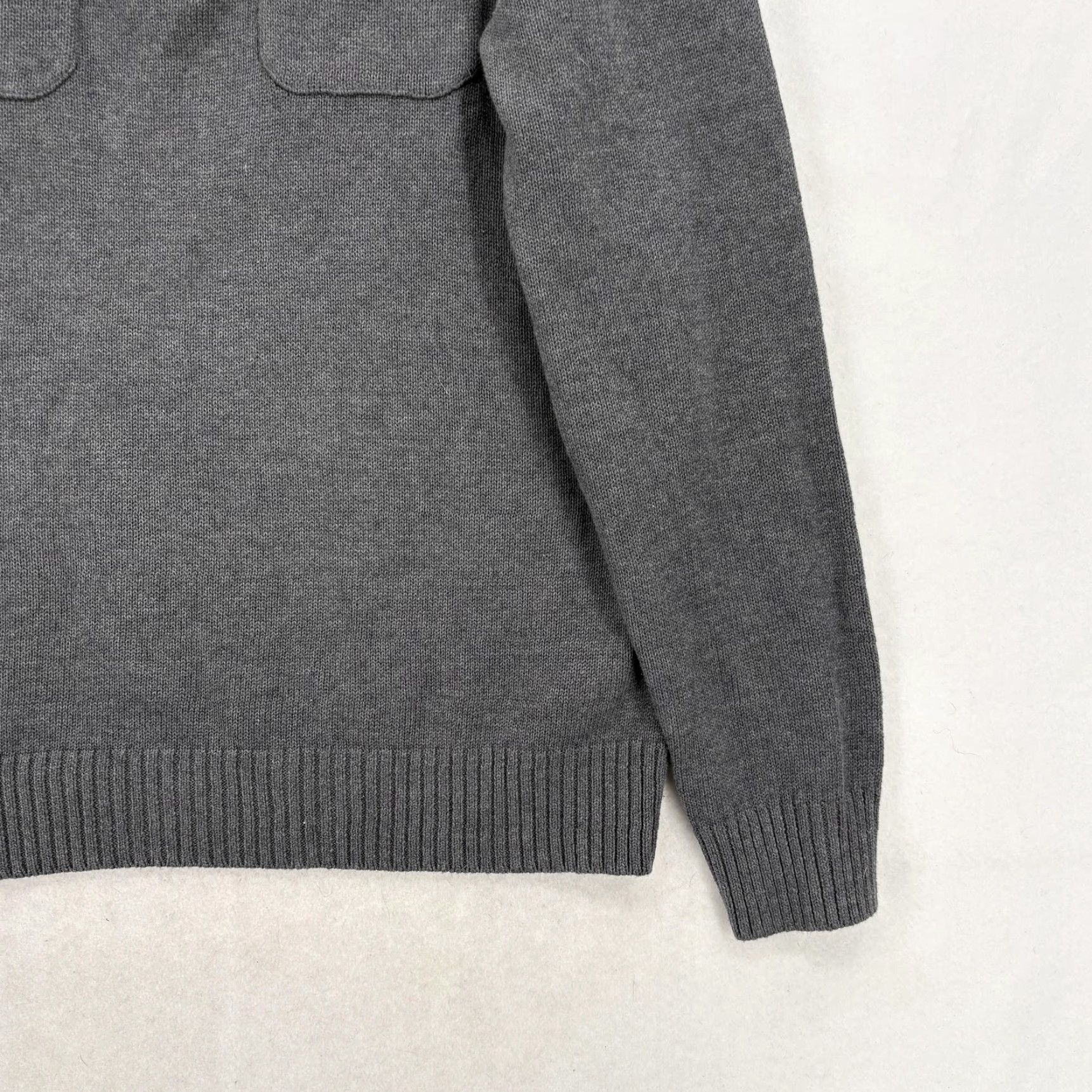 Apt. 9 APt.9 Sweater Mens L Gray Cotton Wool Cashmere 1/4 Zip Mock Neck Pockets NWT Size US L / EU 52-54 / 3 - 3 Thumbnail