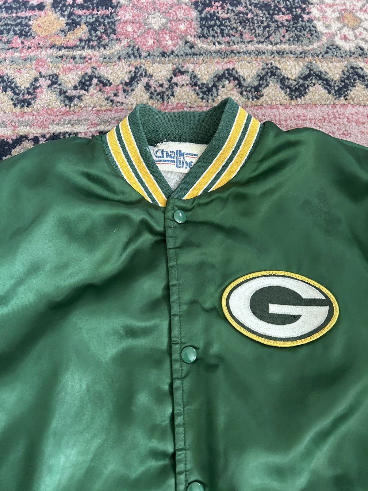 Starter Vintage 80s Chalk Line Green Bay Packers Satin Jacket Size US L / EU 52-54 / 3 - 2 Thumbnail