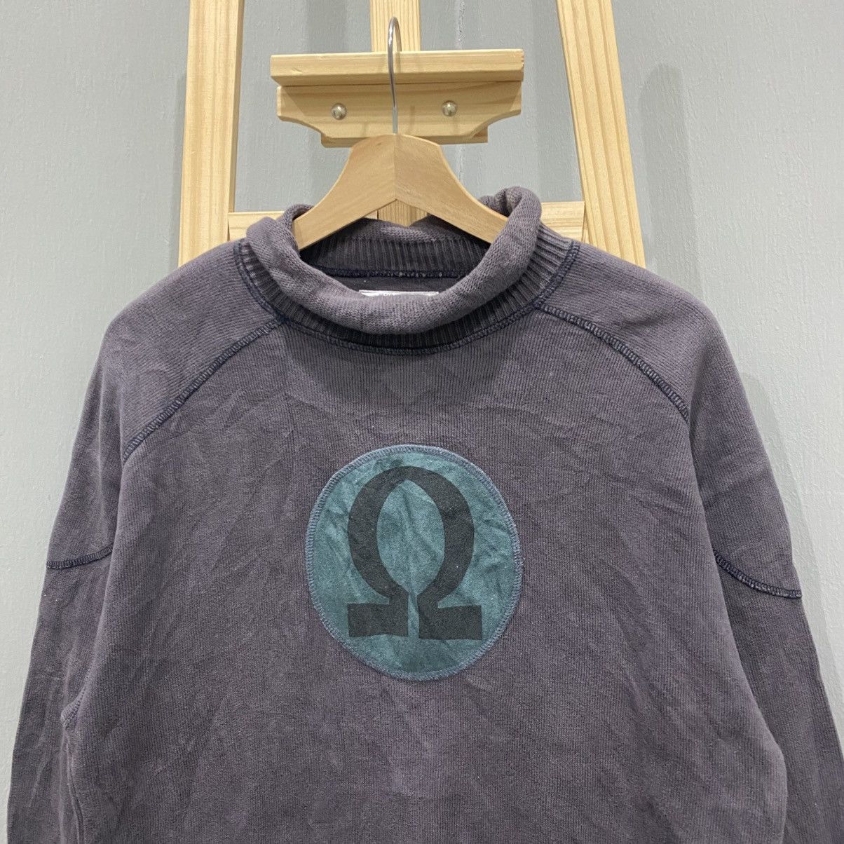 Armani Vintage Armani Jeans Omega Logo Mock Neck Sweatshirt Grey Size US M / EU 48-50 / 2 - 3 Thumbnail