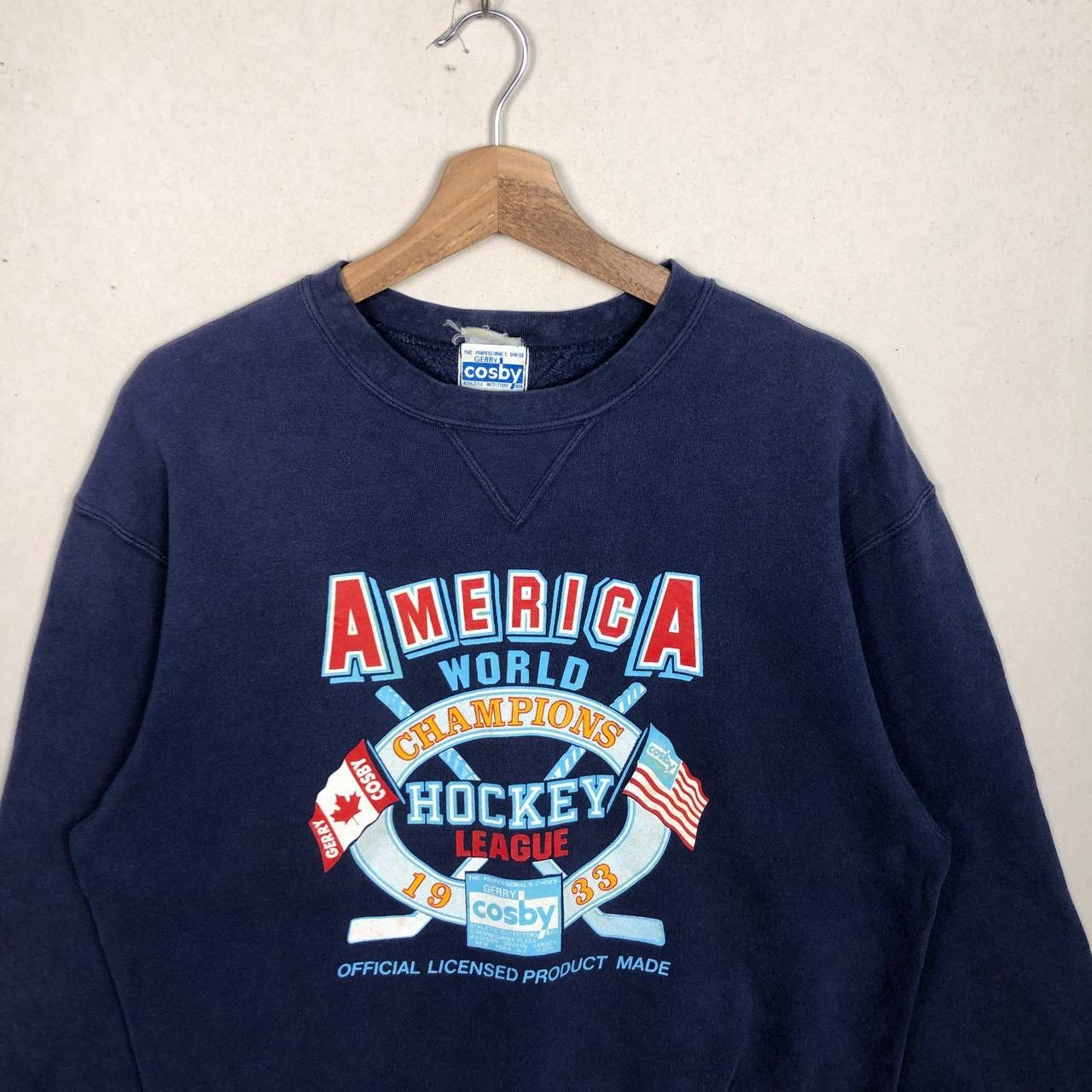 NHL × Vintage Vintage 90s American World Champion Hockey Cosby Sweatshirt Size US M / EU 48-50 / 2 - 3 Thumbnail
