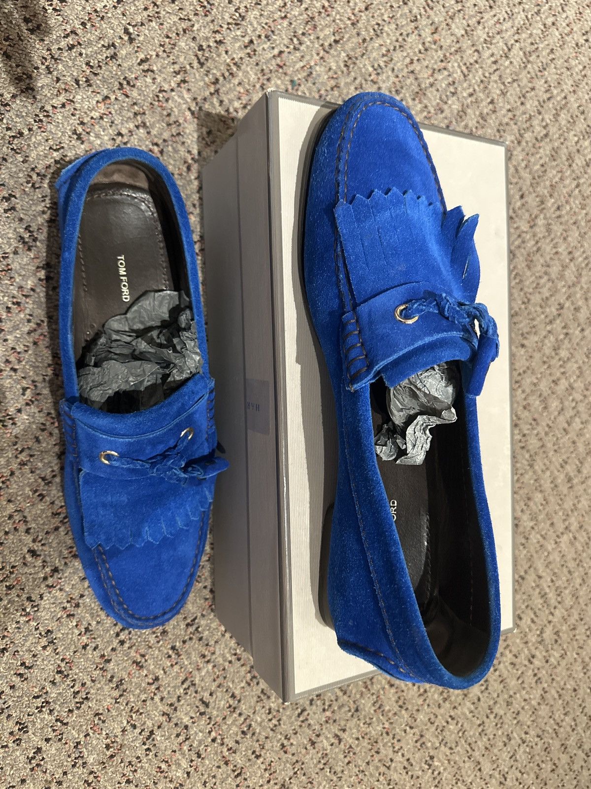 Tom Ford Blue Suede Shoes Size