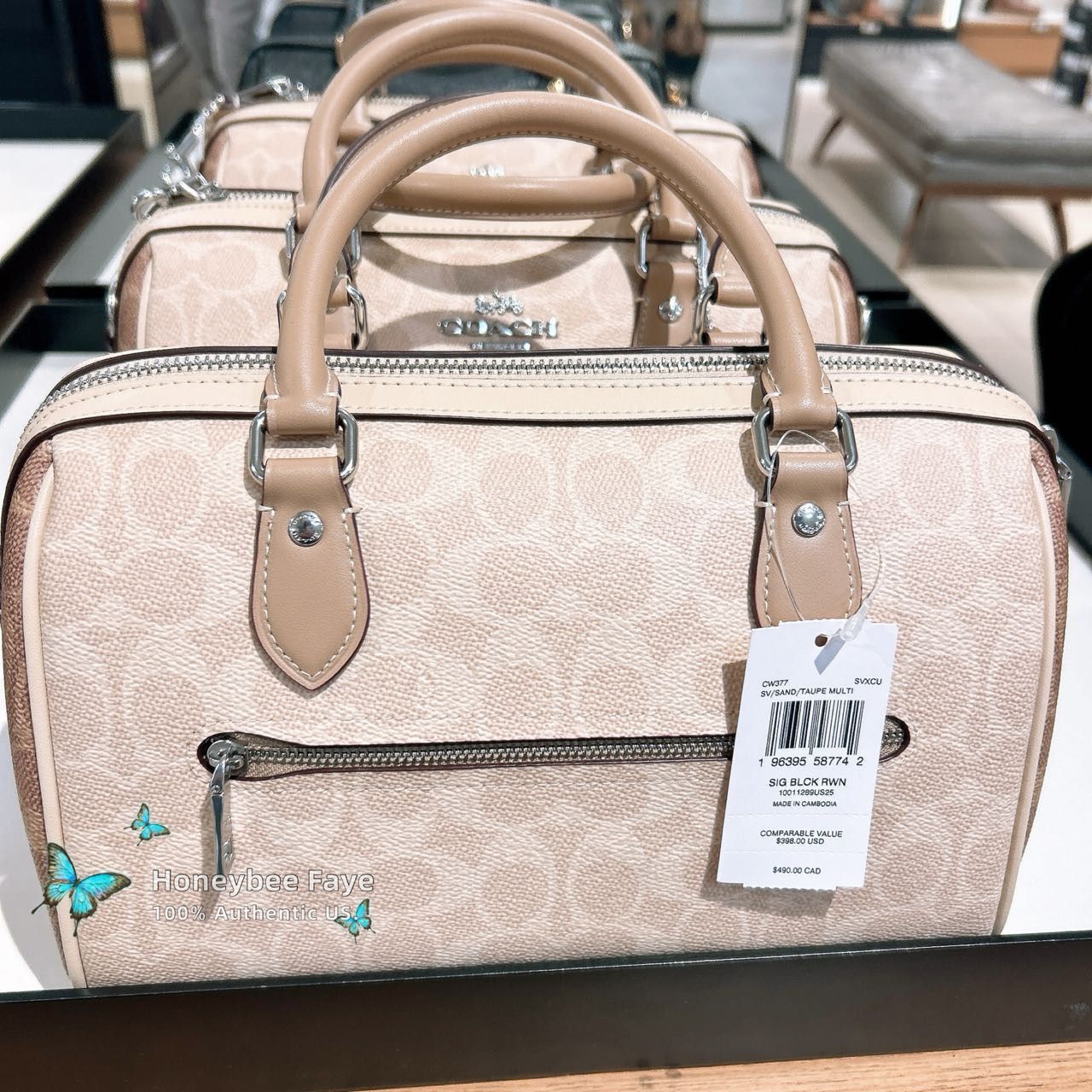 Coach Rowan Satchel Bag In Blocked Signature Canvas CW377 Size ONE SIZE - 5 Thumbnail