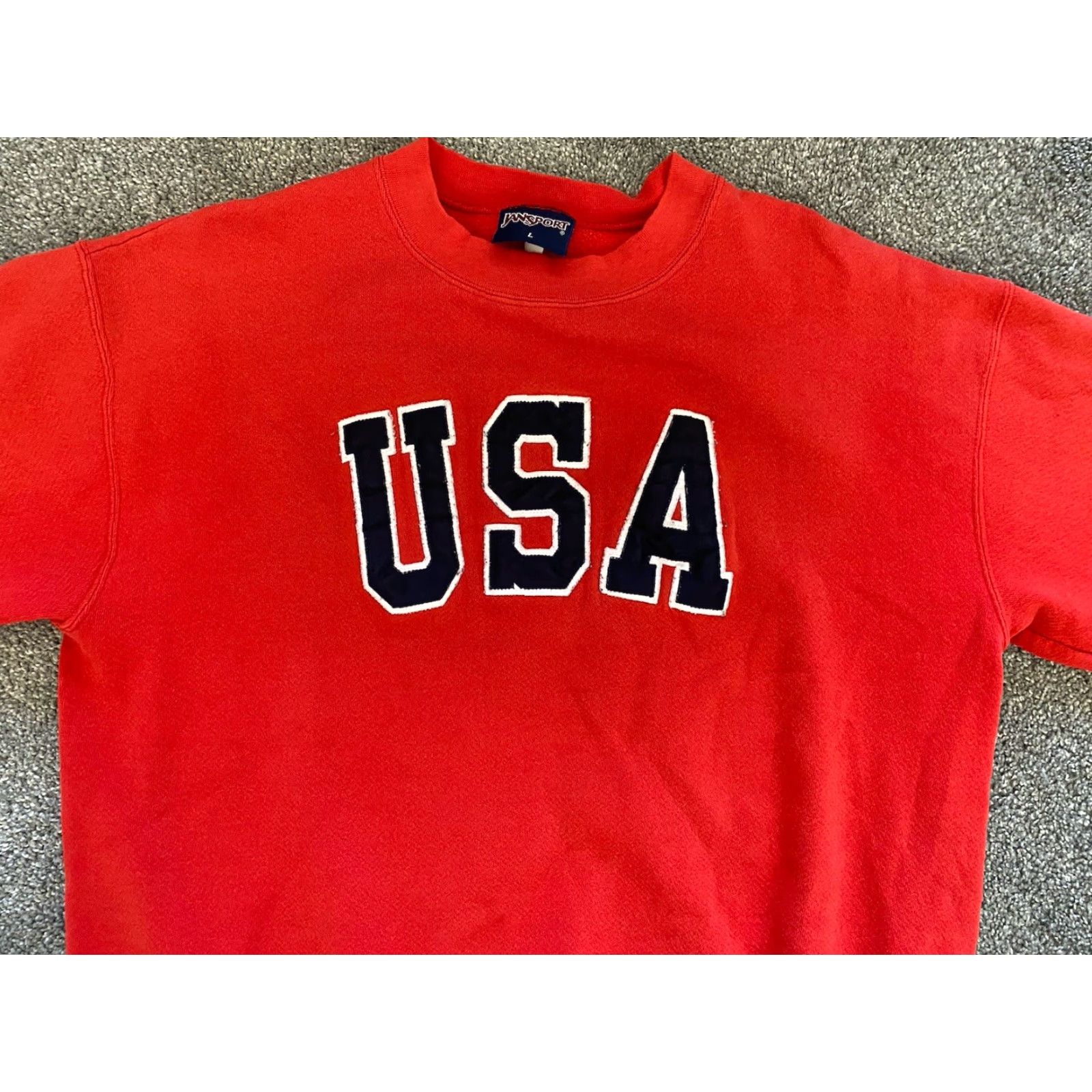 Jansport VINTAGE JanSport Sweatshirt Mens L Red USA Embroidered RN52755 Size US L / EU 52-54 / 3 - 5 Thumbnail
