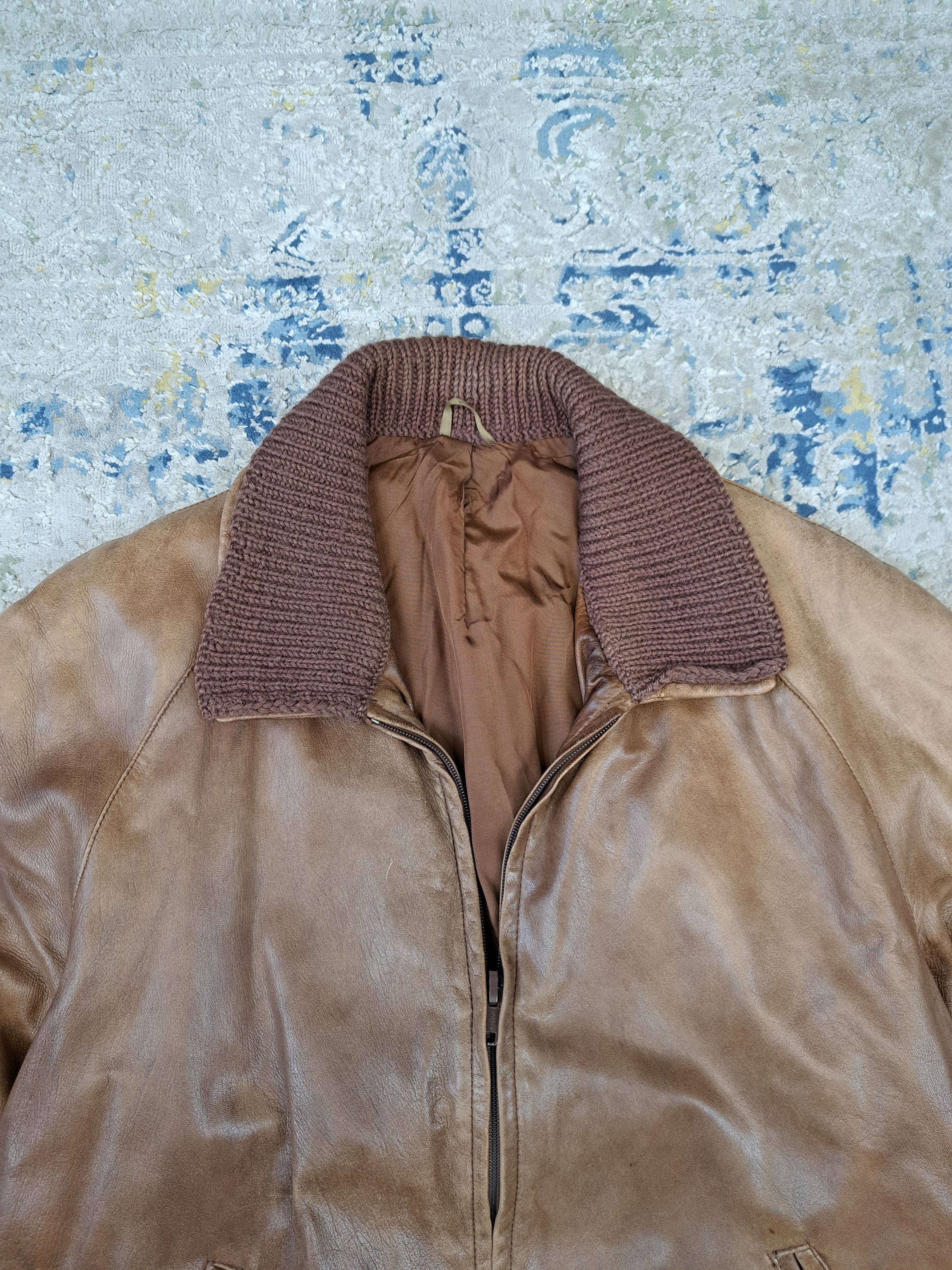 Genuine Leather Vintage Brown Leather Jacket Top Quality Hedi Slimane Style Size US L / EU 52-54 / 3 - 3 Thumbnail