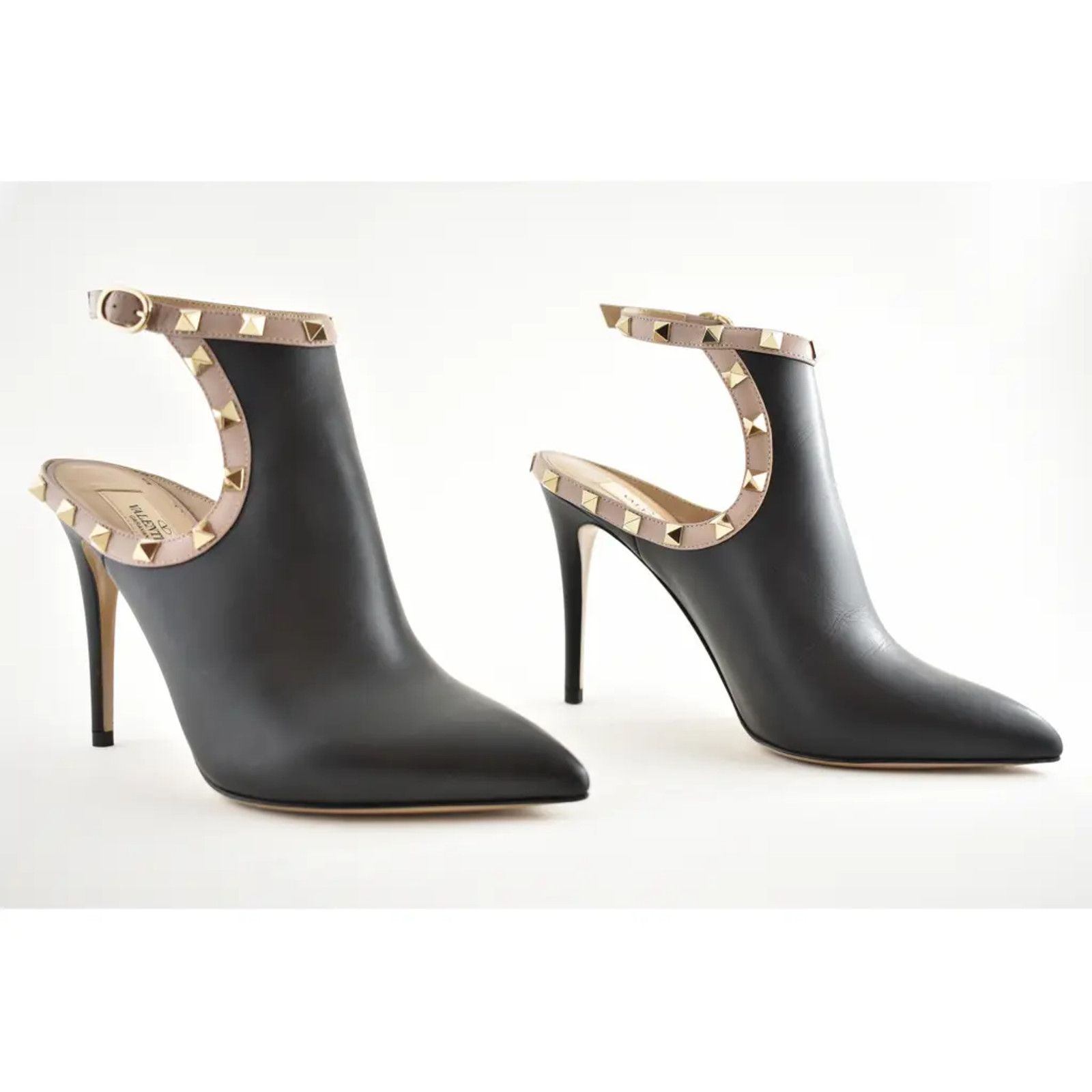 Valentino Rockstud Leather Stud Ankle Strap Heel Bootie Boot Pump 37 Size US 7 / IT 37 - 4 Thumbnail