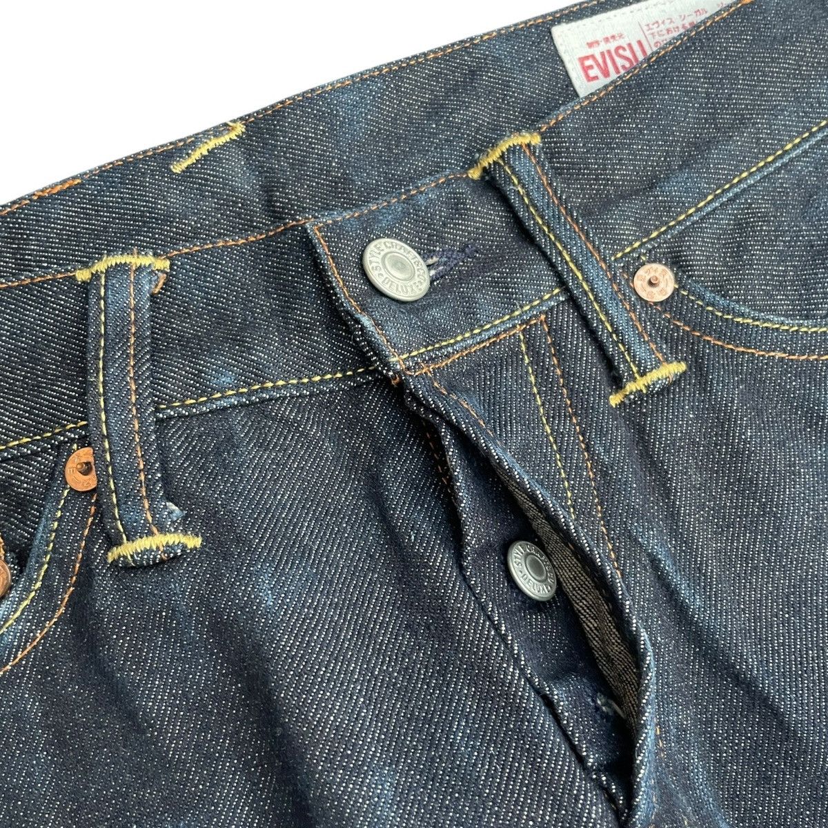 Evisu VINTAGE Evisu Flame Red/Yellow Selvedge Denim Jeans Lot 2008 Size US 29 - 5 Thumbnail