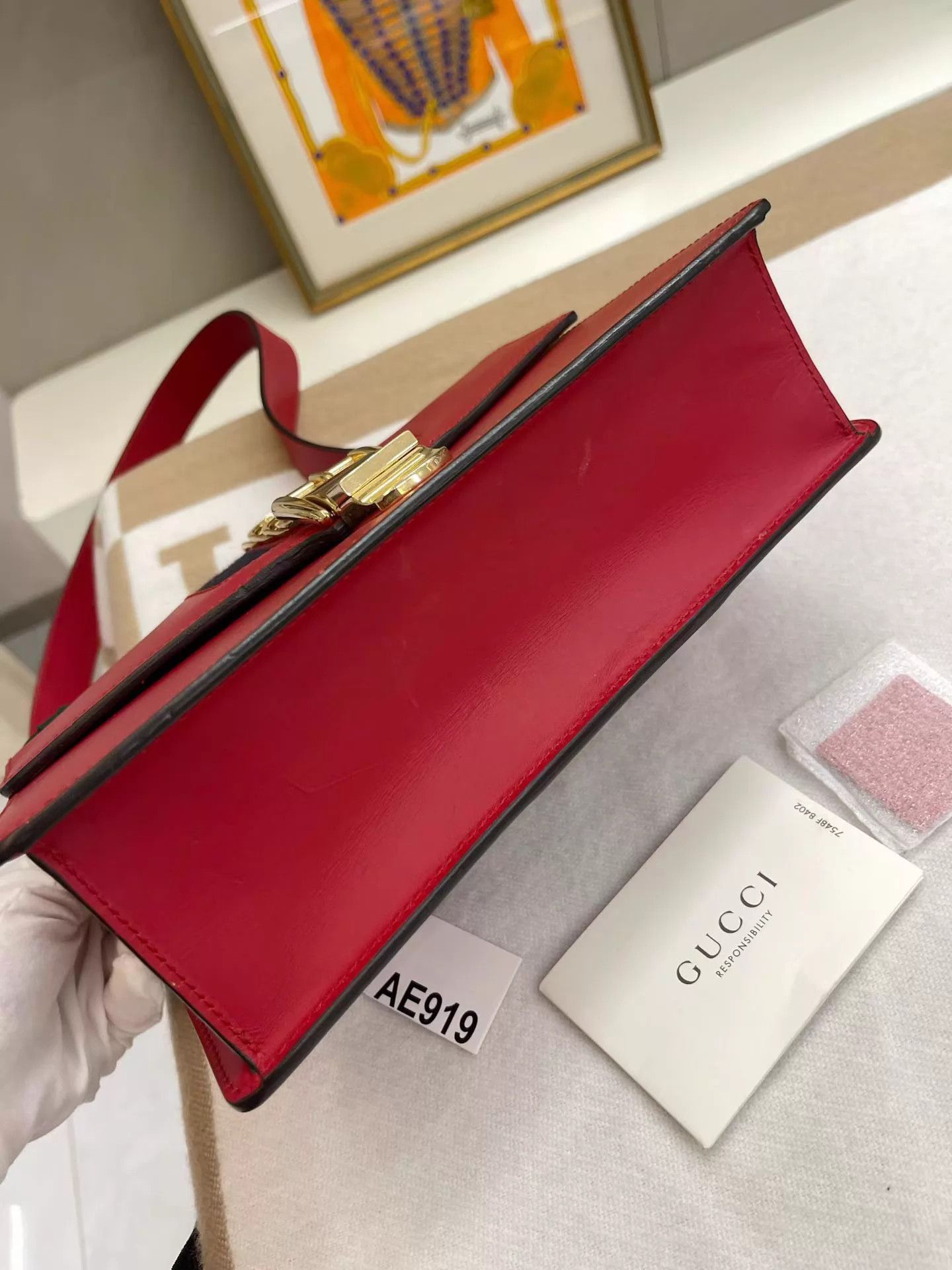 Gucci Gucci Sylvie Serbia Medium Red New 25.5x16 AE919 Size ONE SIZE - 5 Thumbnail