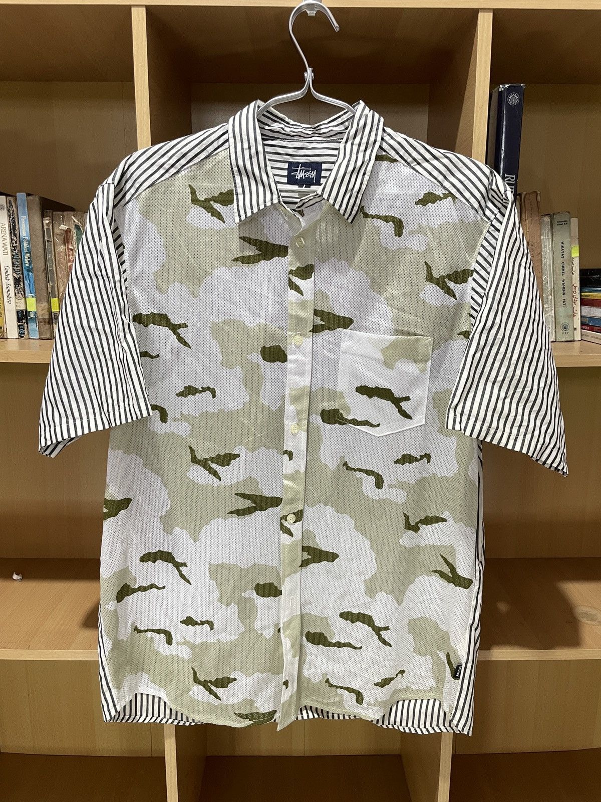 Vintage stussy camo mesh shirt