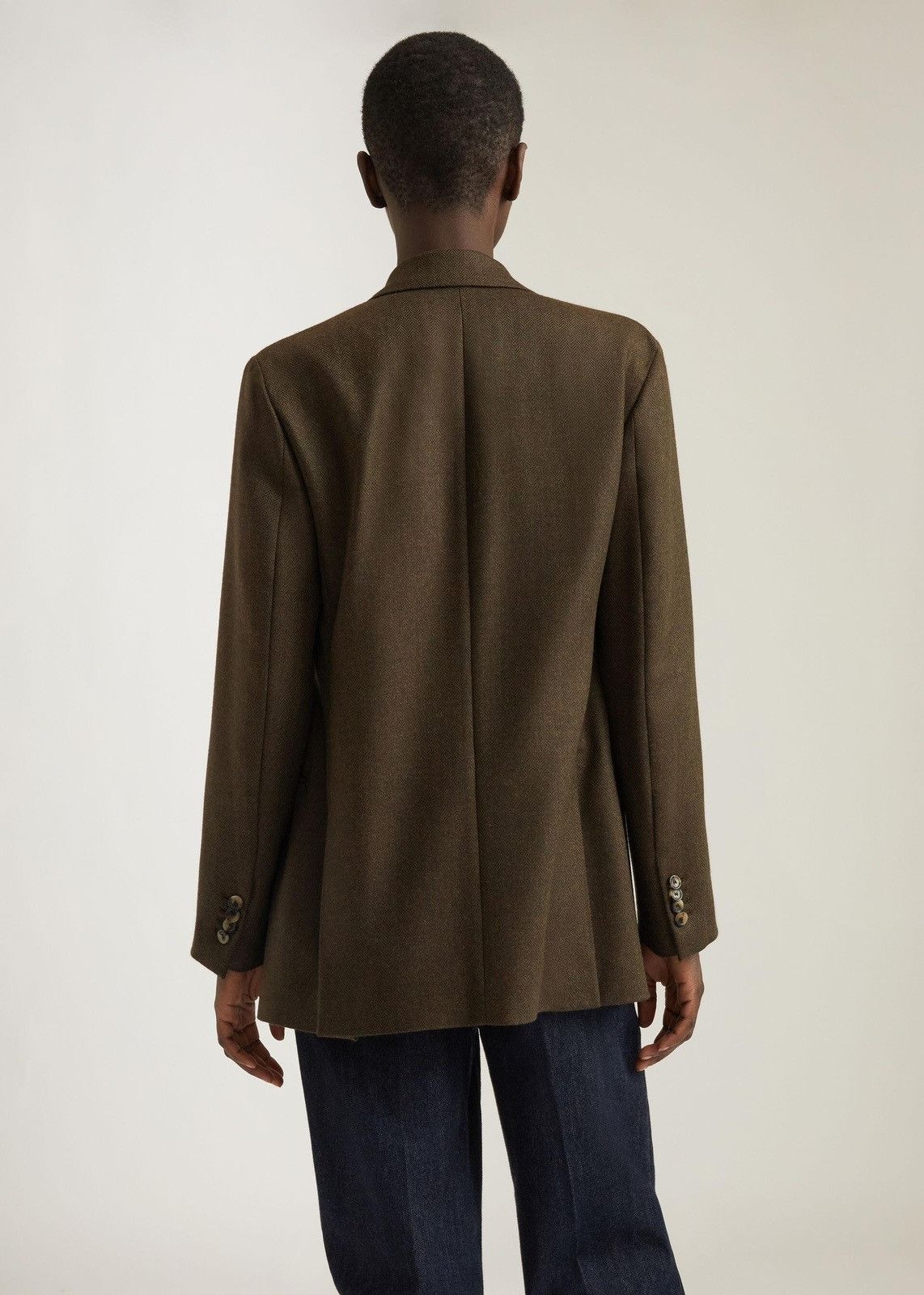 o1loc1c0124 Double Breasted Jacket in Brown
