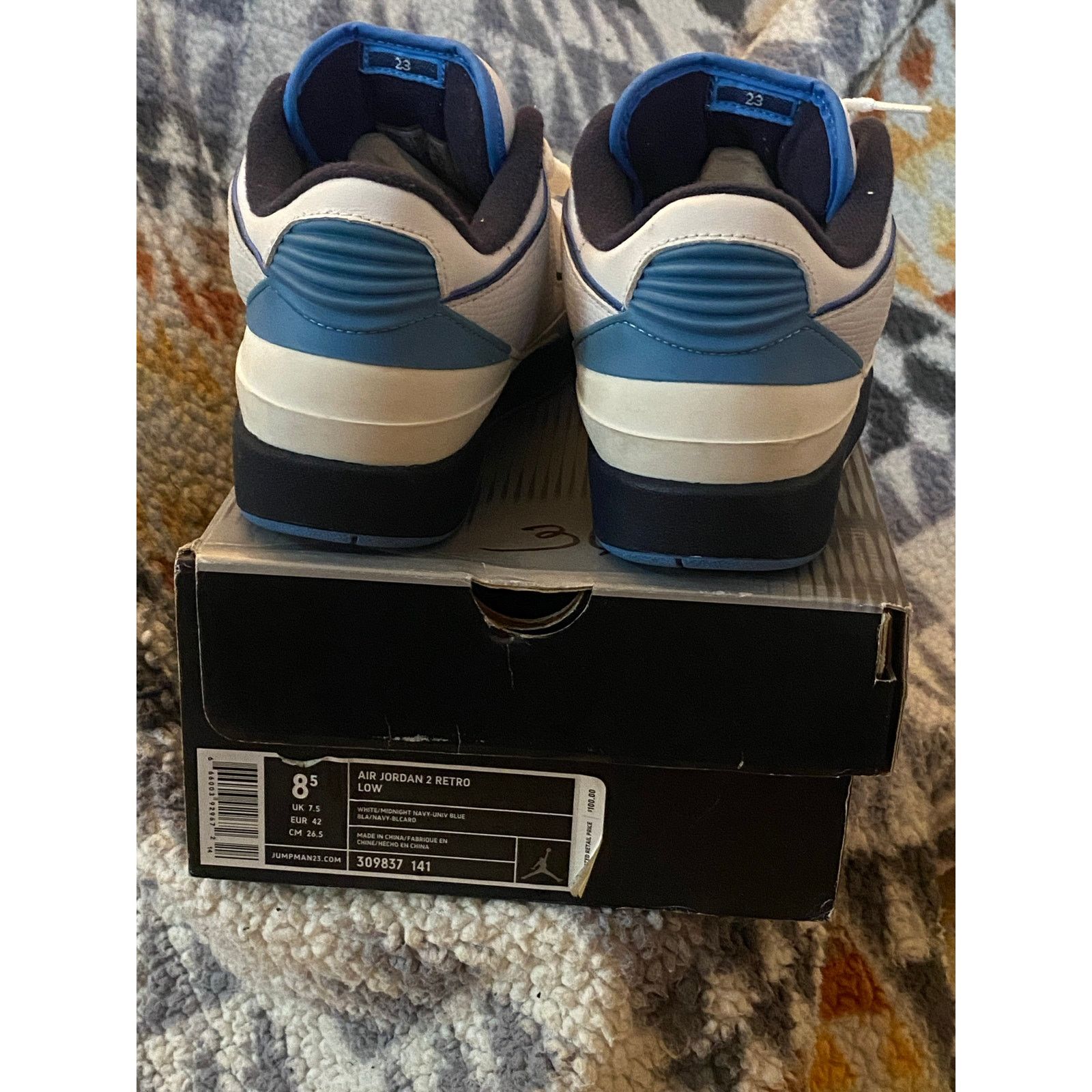 Jordan Brand Air Jordan 2 Retro Low 'Midnight Navy' 2004 m8.5 w10 Size US 8.5 / EU 41-42 - 4 Thumbnail