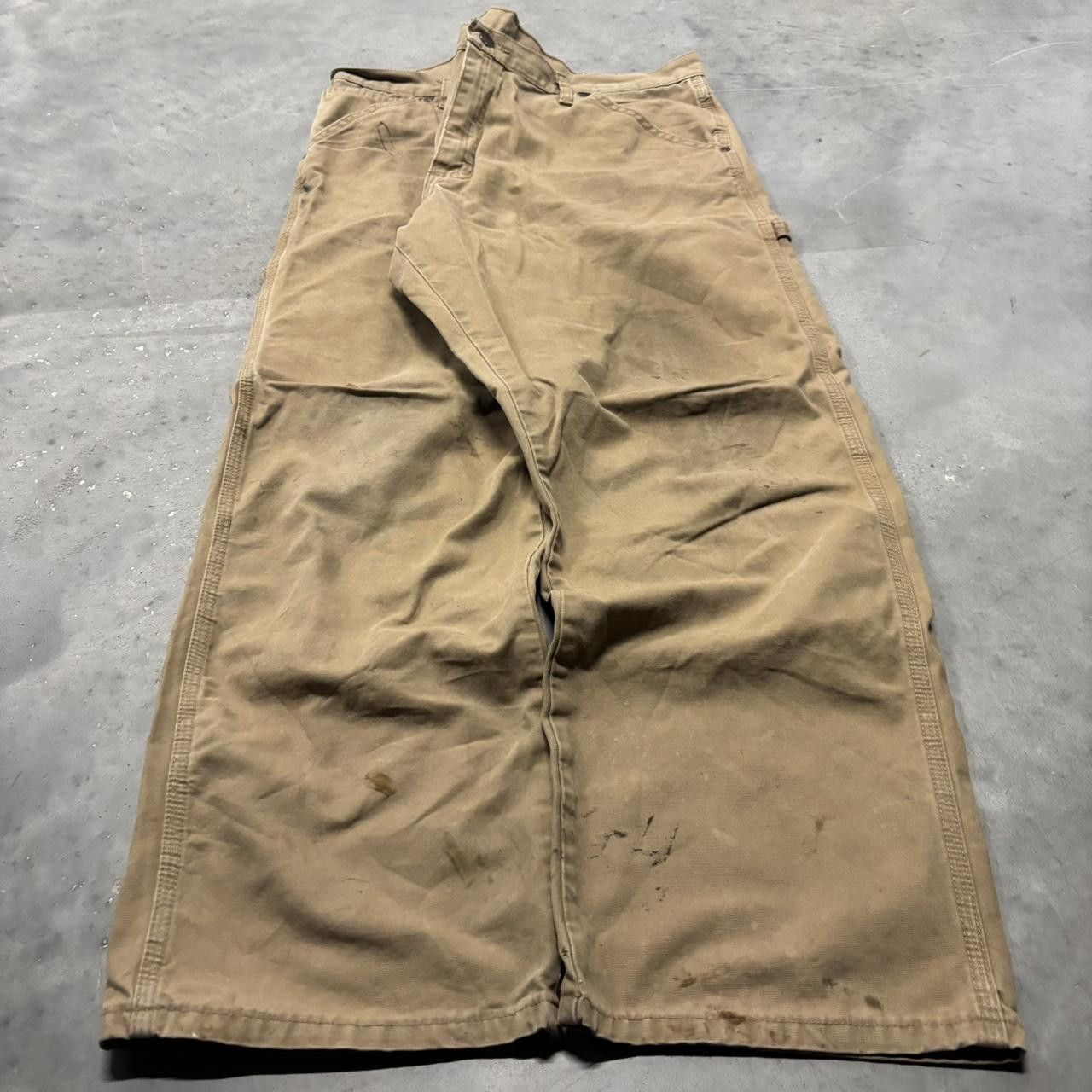 Japanese Brand × Vintage Crazy Vintage Y2K/2000s Baggy Khaki Skater Workwear Carpenter Pants! Size US 36 / EU 52 - 3 Thumbnail