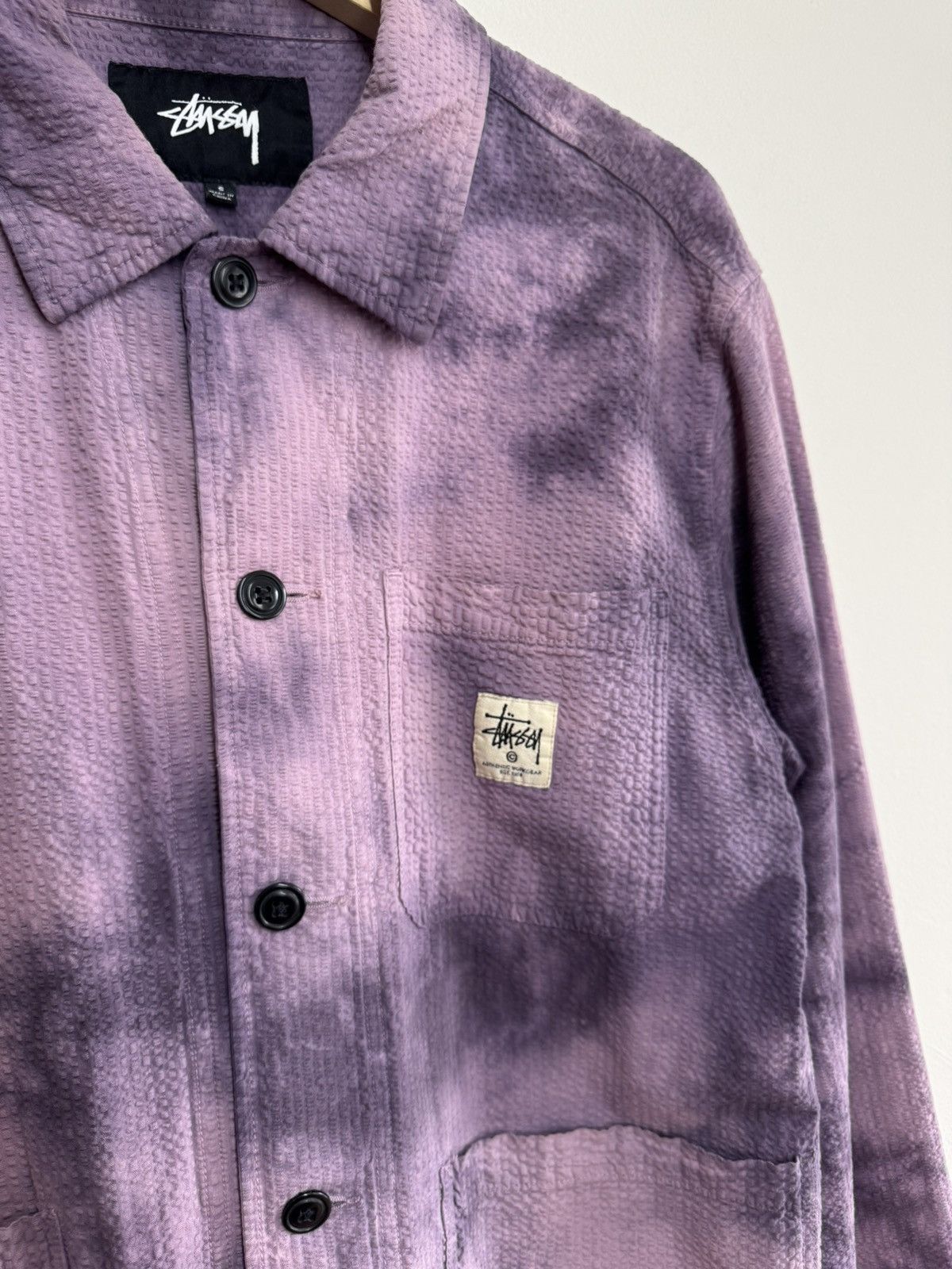 Stussy Stussy Chore Jacket S Purple Tie Dye O’Dyed Seersucker Rare Size US S / EU 44-46 / 1 - 3 Thumbnail