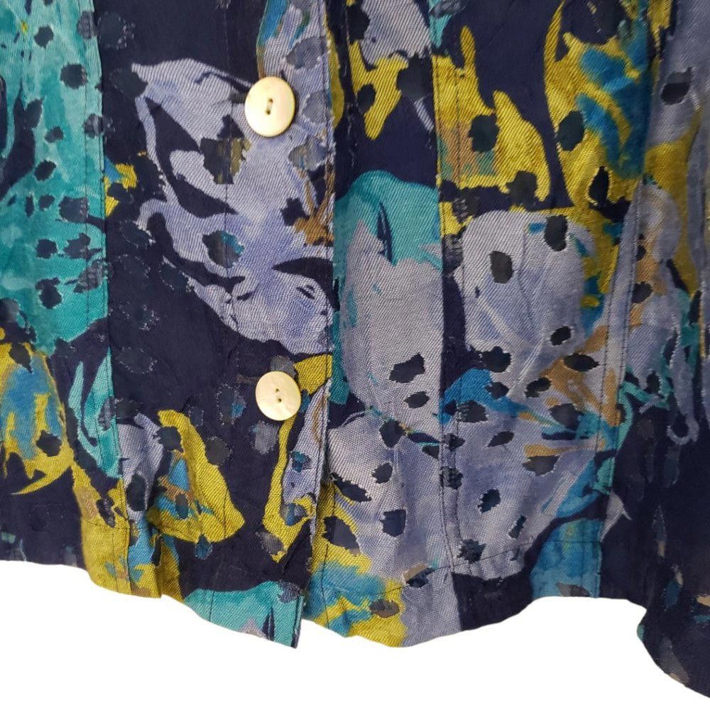 Designer CT187a Ruby Rd. Favorites Blue Button Down Shirt 14P Size XL / US 12-14 / IT 48-50 - 4 Thumbnail