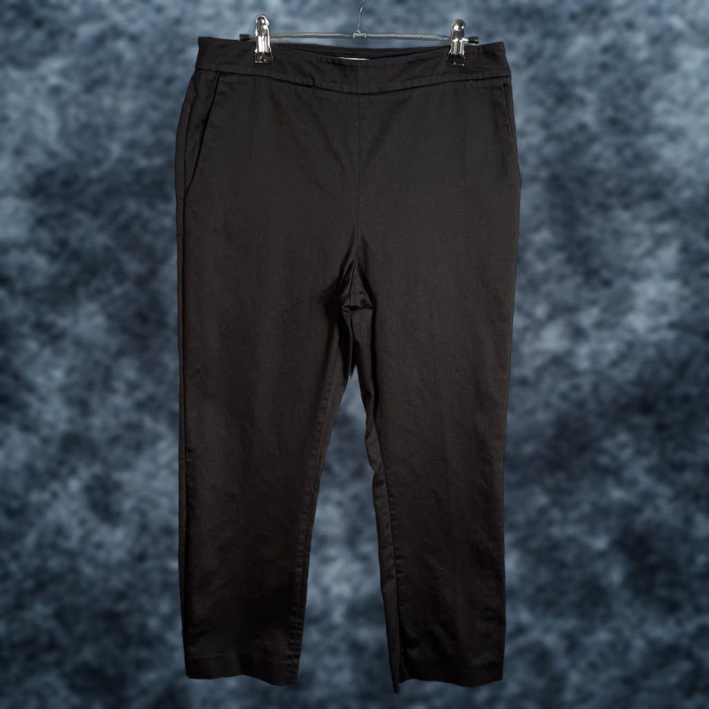 Frame VINTAGE Frame Dress Pants Womens Size 8 Black Stretch Straight Leg Cotton Nylon Spandex Flat Front Women Pants 8/10 Boys? Size 30" / US 8 / IT 44 - 1 Thumbnail