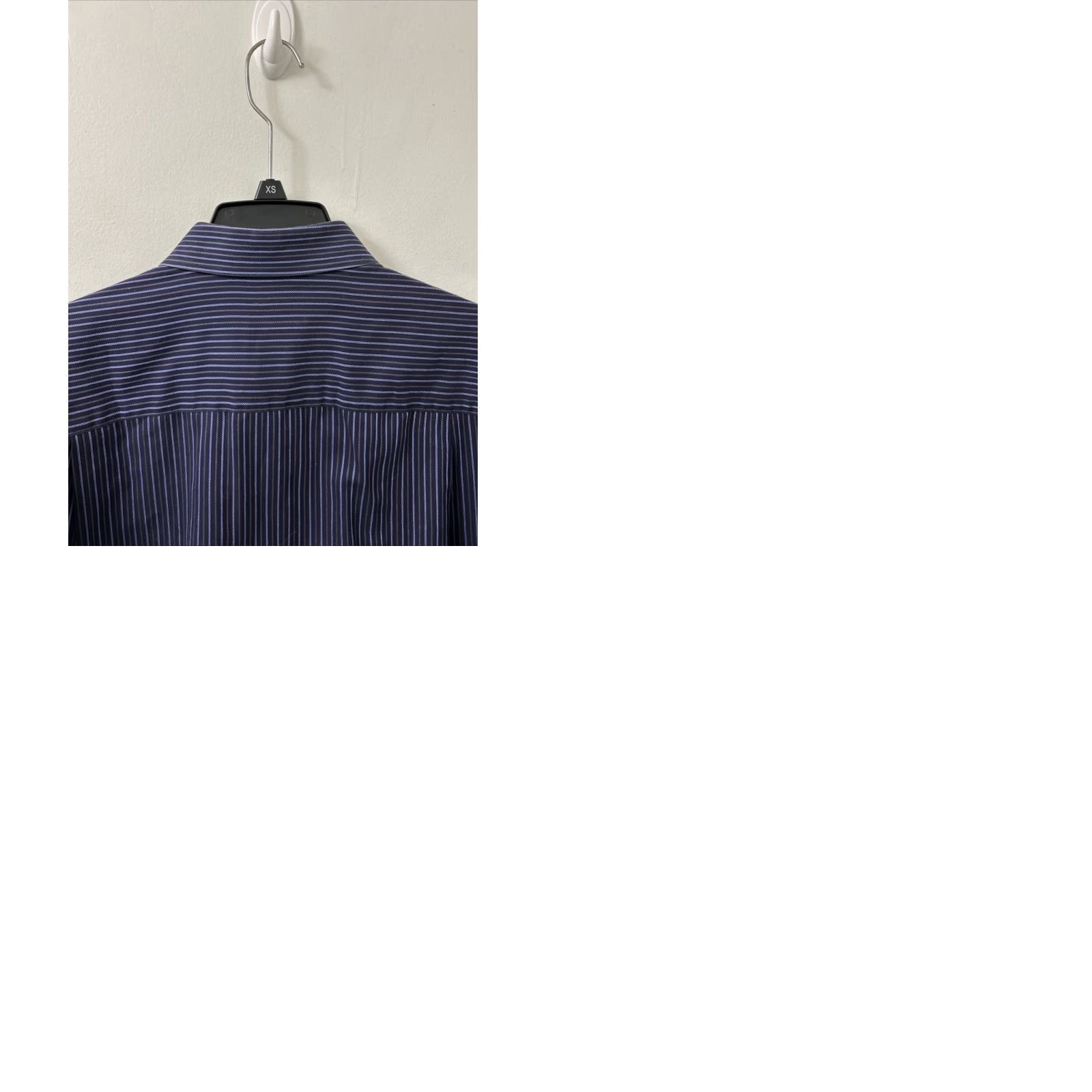 Zanella Zanella Shirt Mens 17 Blue Striped Button-Up L/S Collared Pocketed Made In Italy Fitted Regular Size 17 Size US XL / EU 56 / 4 - 9 Thumbnail