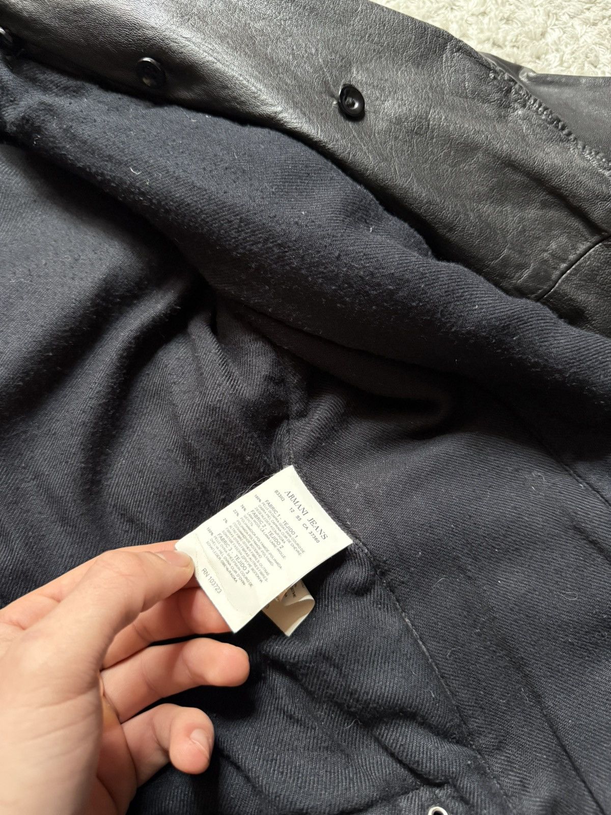 Emporio Armani 00s Emporio Armani Leather Jacket Rare Luxury Vintage Size L / US 10 / IT 46 - 11 Thumbnail