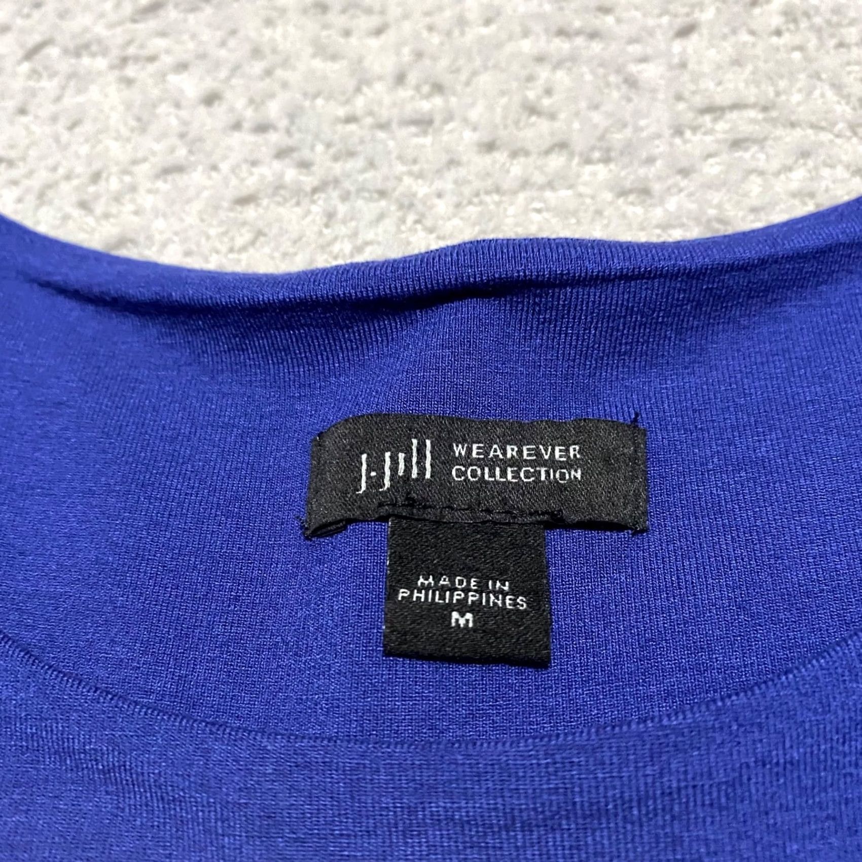 J. Jill J. Jill Shirt Dress Womens Medium Blue Wearever Collection Shift Short Sleeve Knee Length Casual Dress Size M / US 6-8 / IT 42-44 - 3 Thumbnail