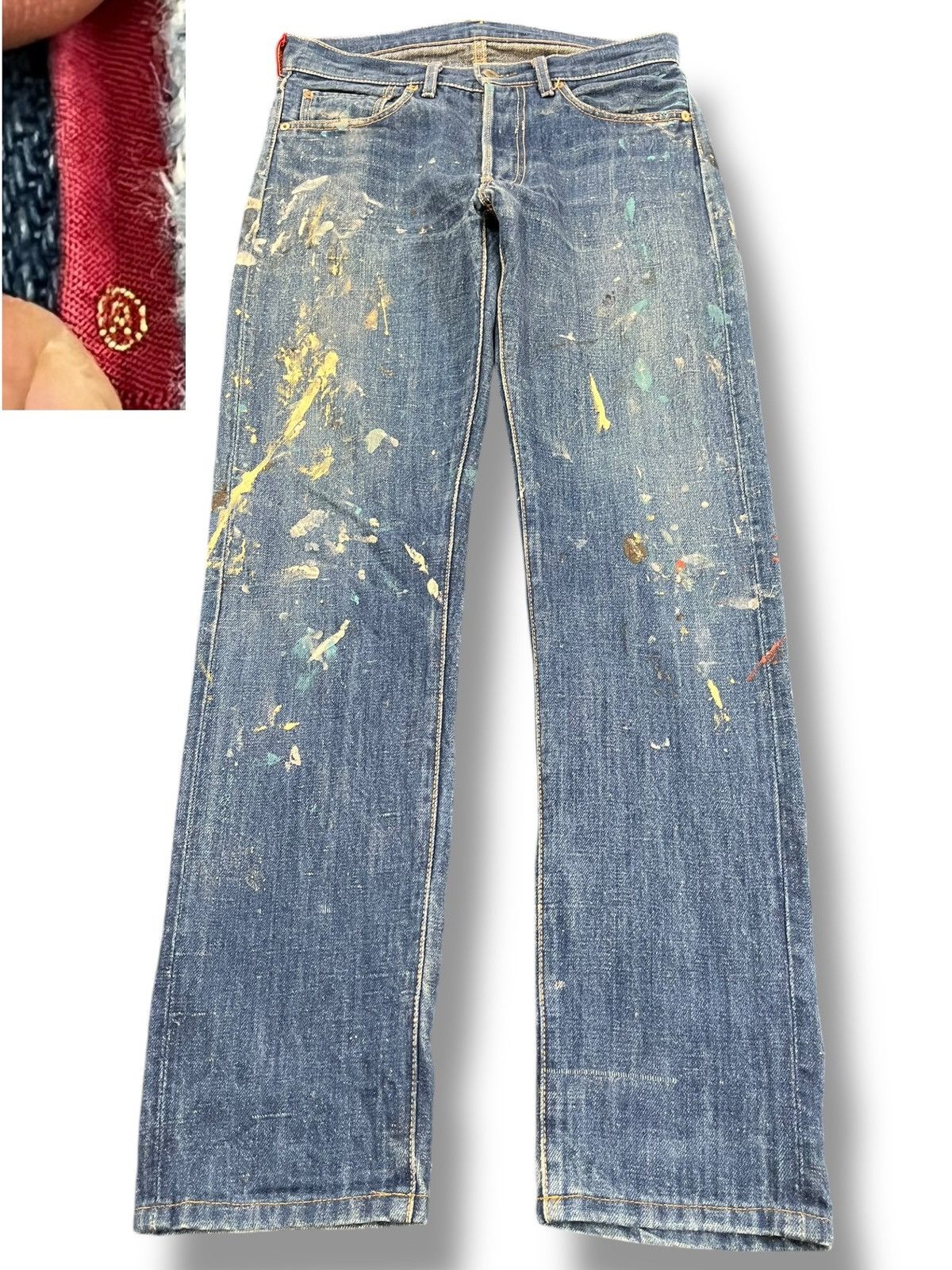 LVC × Levi's × Levi's Vintage Clothing Vintage Levi’s 201 Selvedge Paint Splatter Denim Size US 32 / EU 48 - 1 Thumbnail
