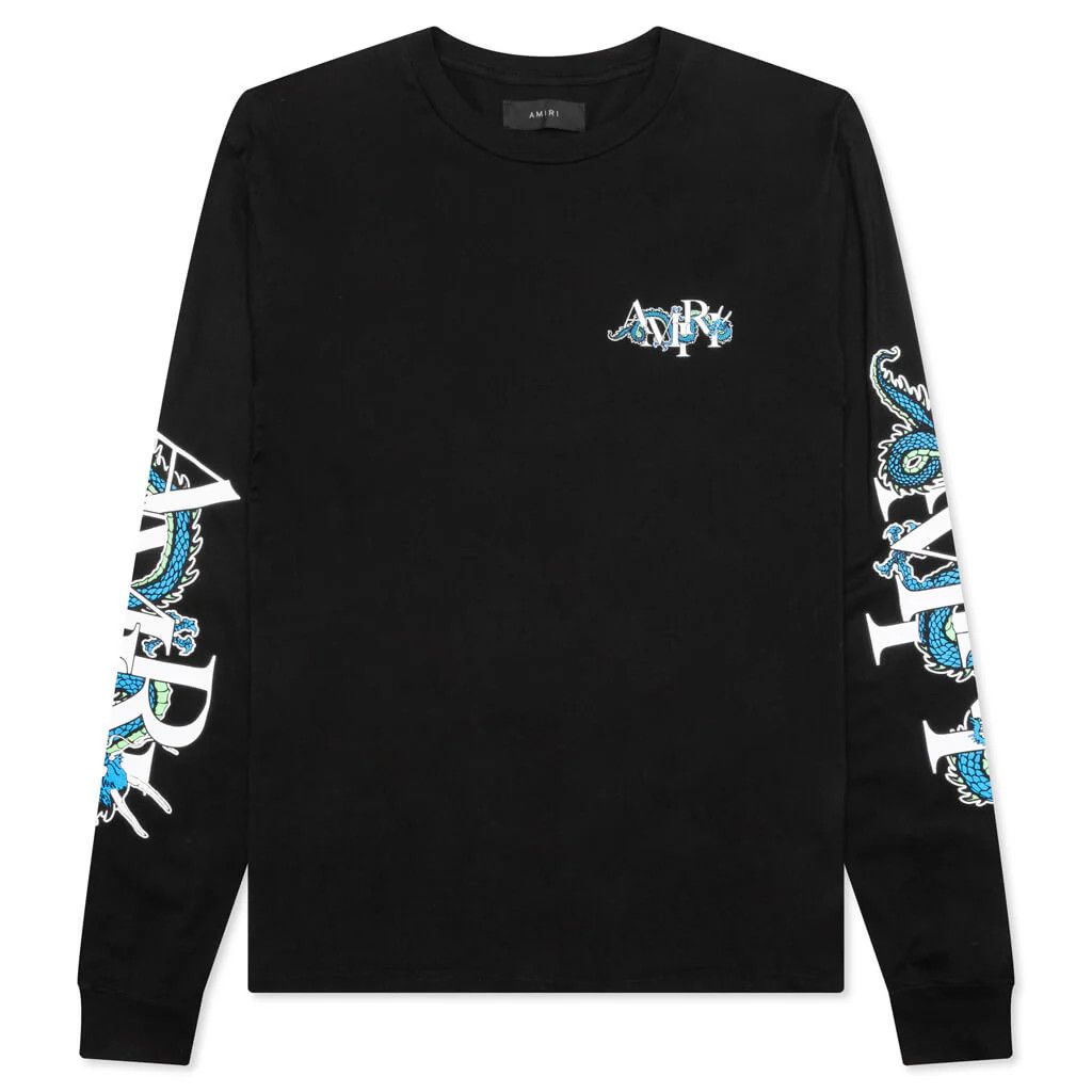 Amiri o1mle0326 LNY Dragon L/S Tee Shirt in Black Size US L / EU 52-54 / 3 - 1 Thumbnail