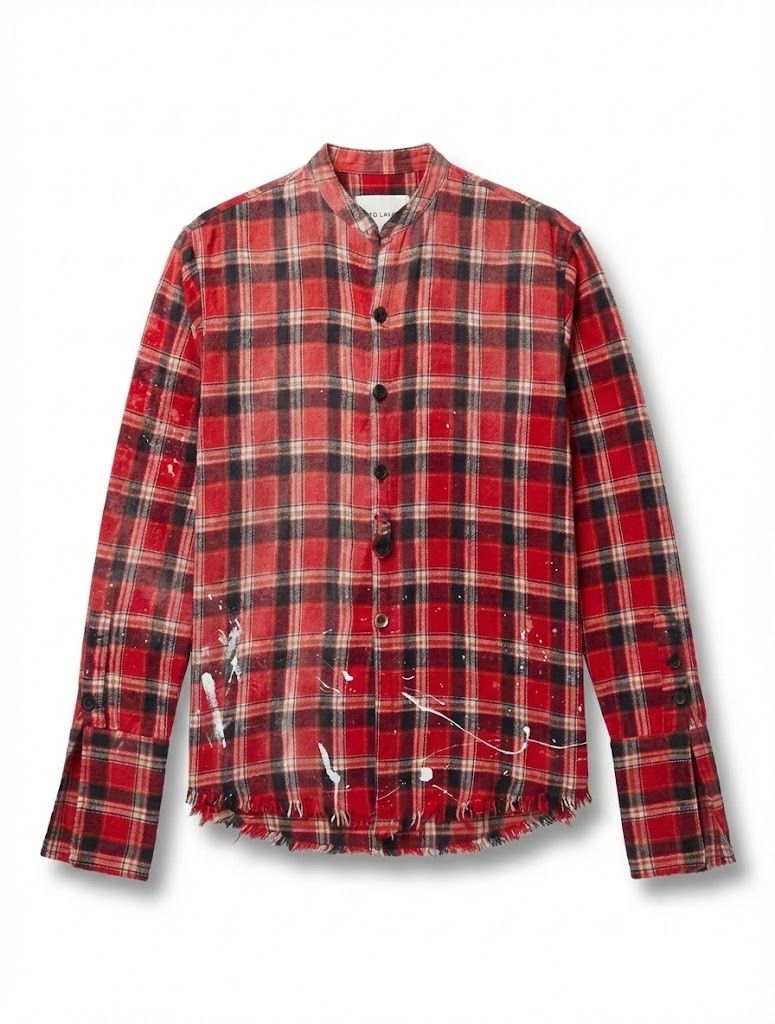 Greg Lauren Greg Lauren Beach faded flannel w/ paint Size US M / EU 48-50 / 2 - 1 Thumbnail