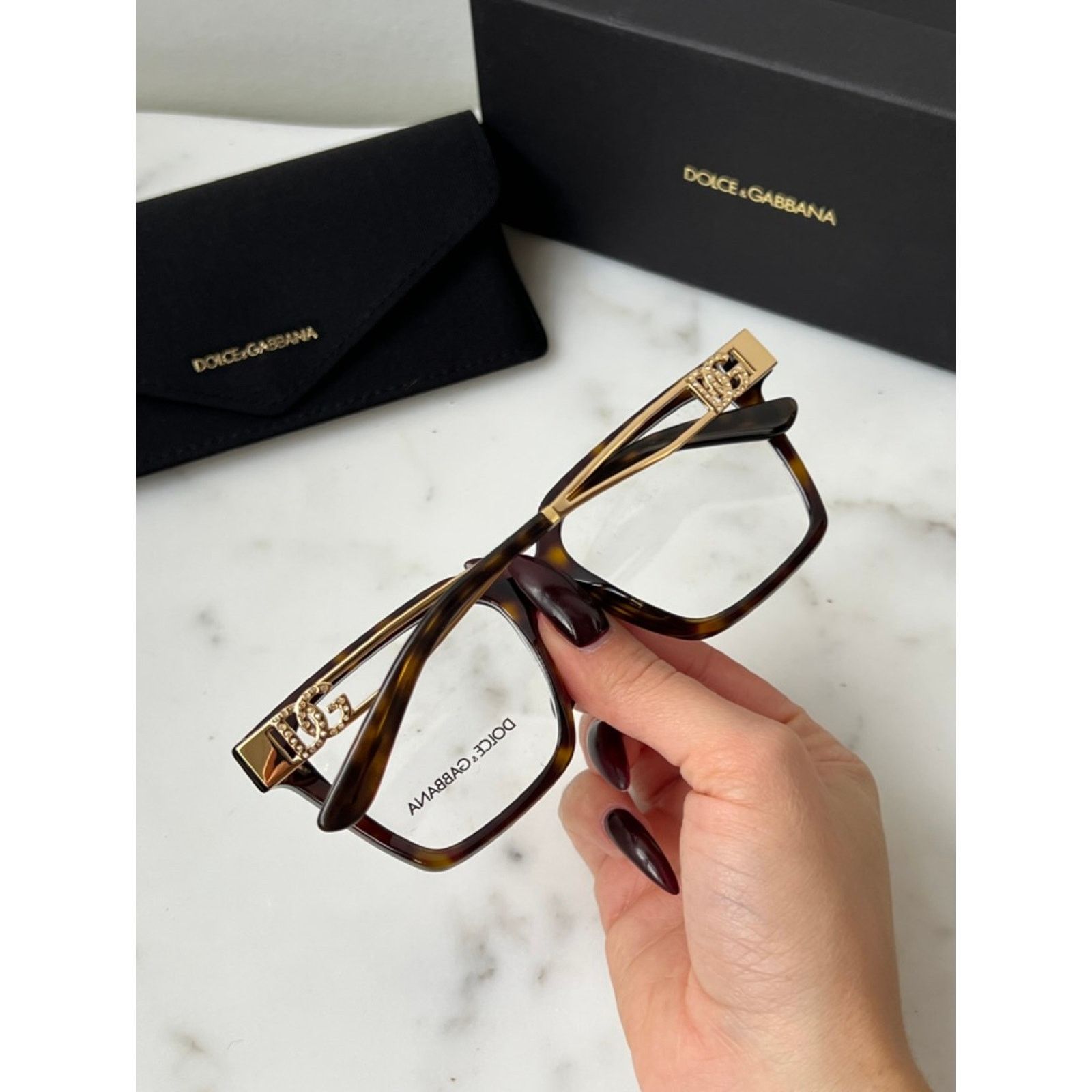 Dolce & Gabbana NEW Dolce Gabbana DG3376-B Brown Strass Eyeglasses Frames Size ONE SIZE - 3 Thumbnail