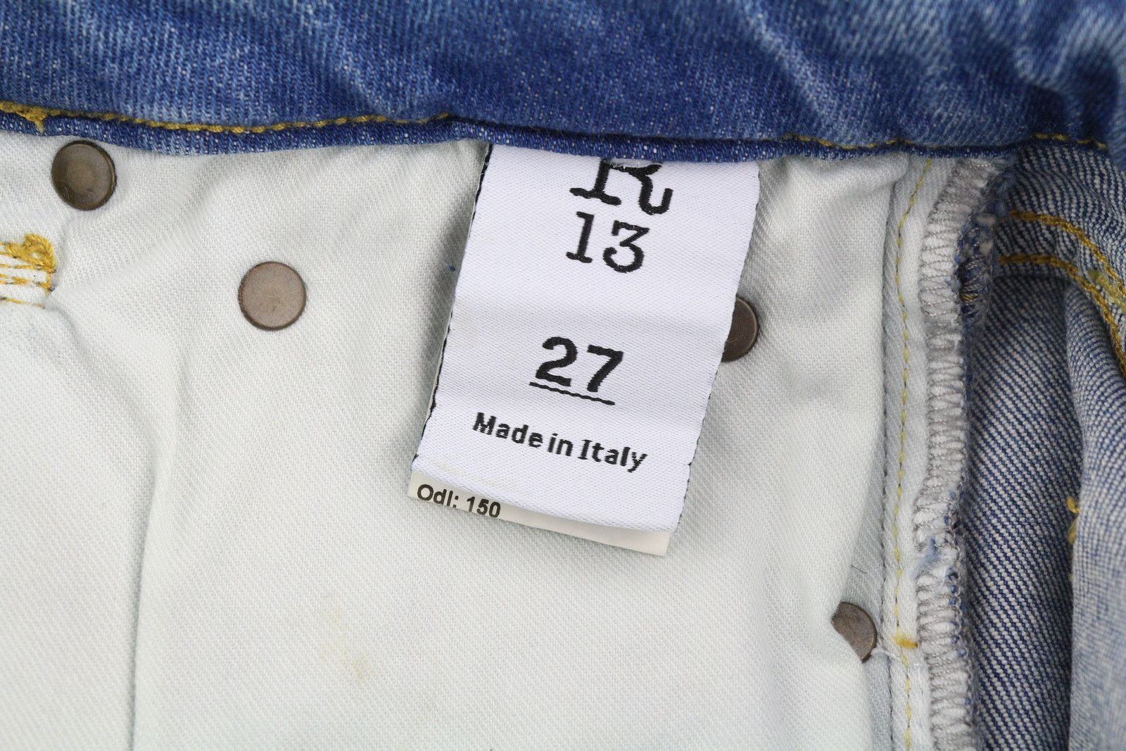 R13 KICK 27 Washed Blue Distress Cropped Jasper 84442 Size 27" / US 4 / IT 40 - 7 Thumbnail