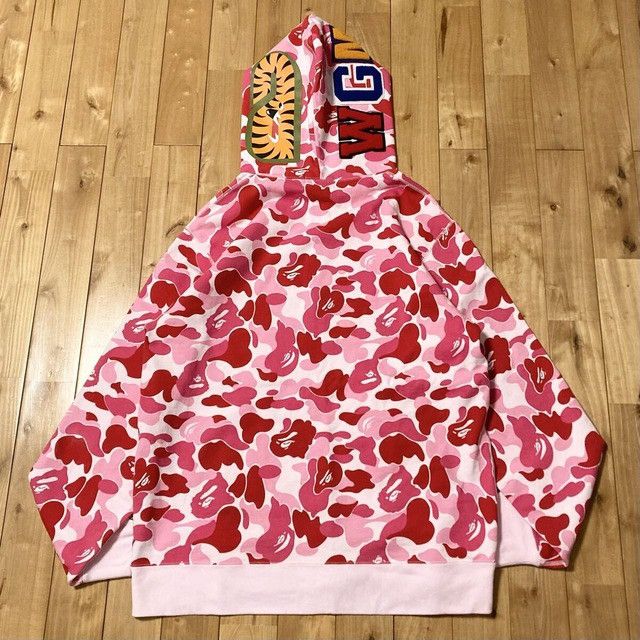 Bape BAPE ABC Camo Pink Crystal Stone Shark Full Zip Hoodie APE Size US XXL / EU 58 / 5 - 6 Thumbnail