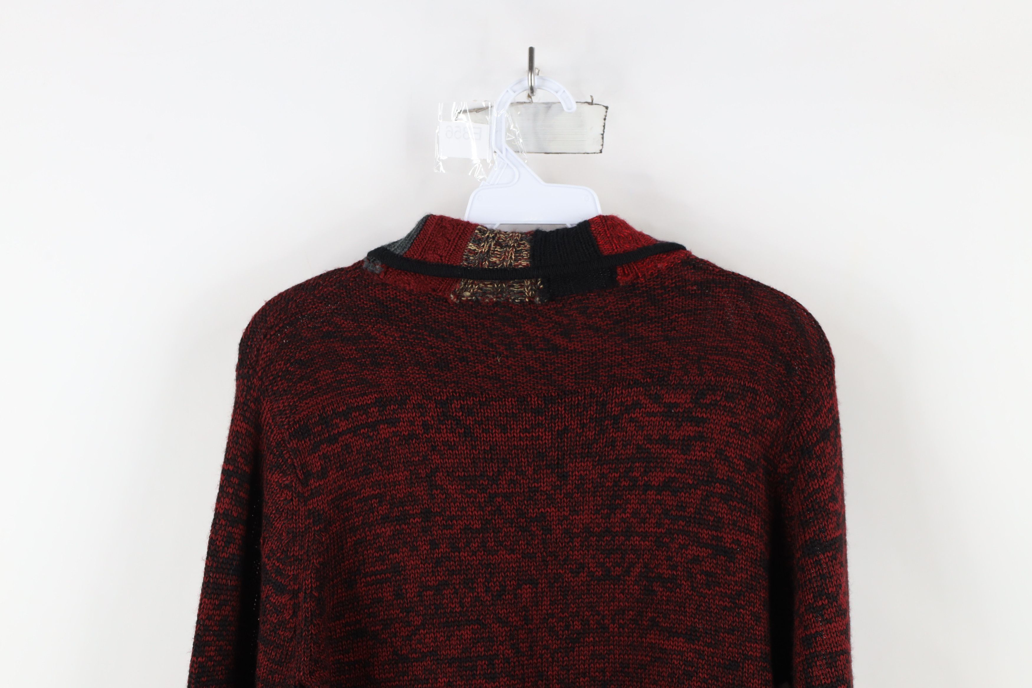 Vintage Vintage 90s Streetwear Wool Blend Knit Collared Sweater Red Size M / US 6-8 / IT 42-44 - 10 Thumbnail