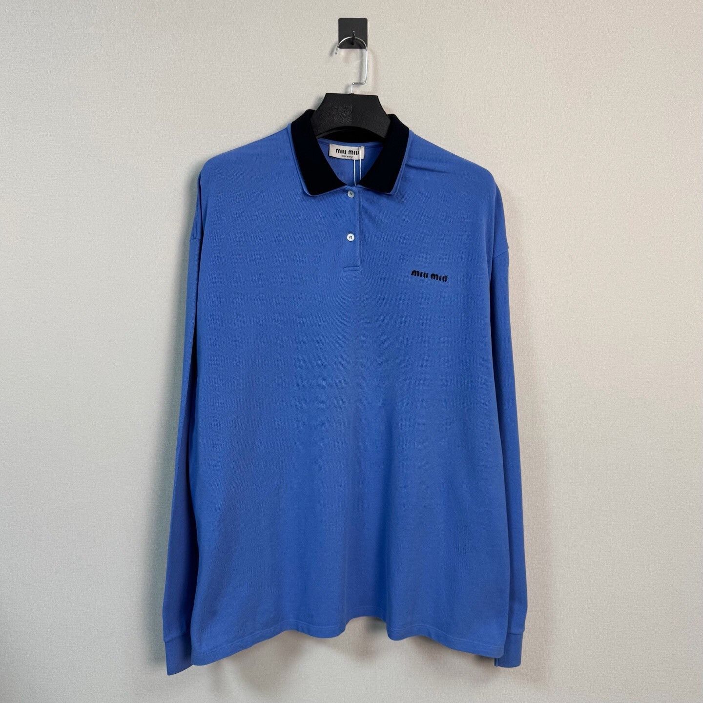 Miu Miu Miumiu Long Sleeve Embroidered Polo Shirt Size XL / US 12-14 / IT 48-50 - 1 Thumbnail