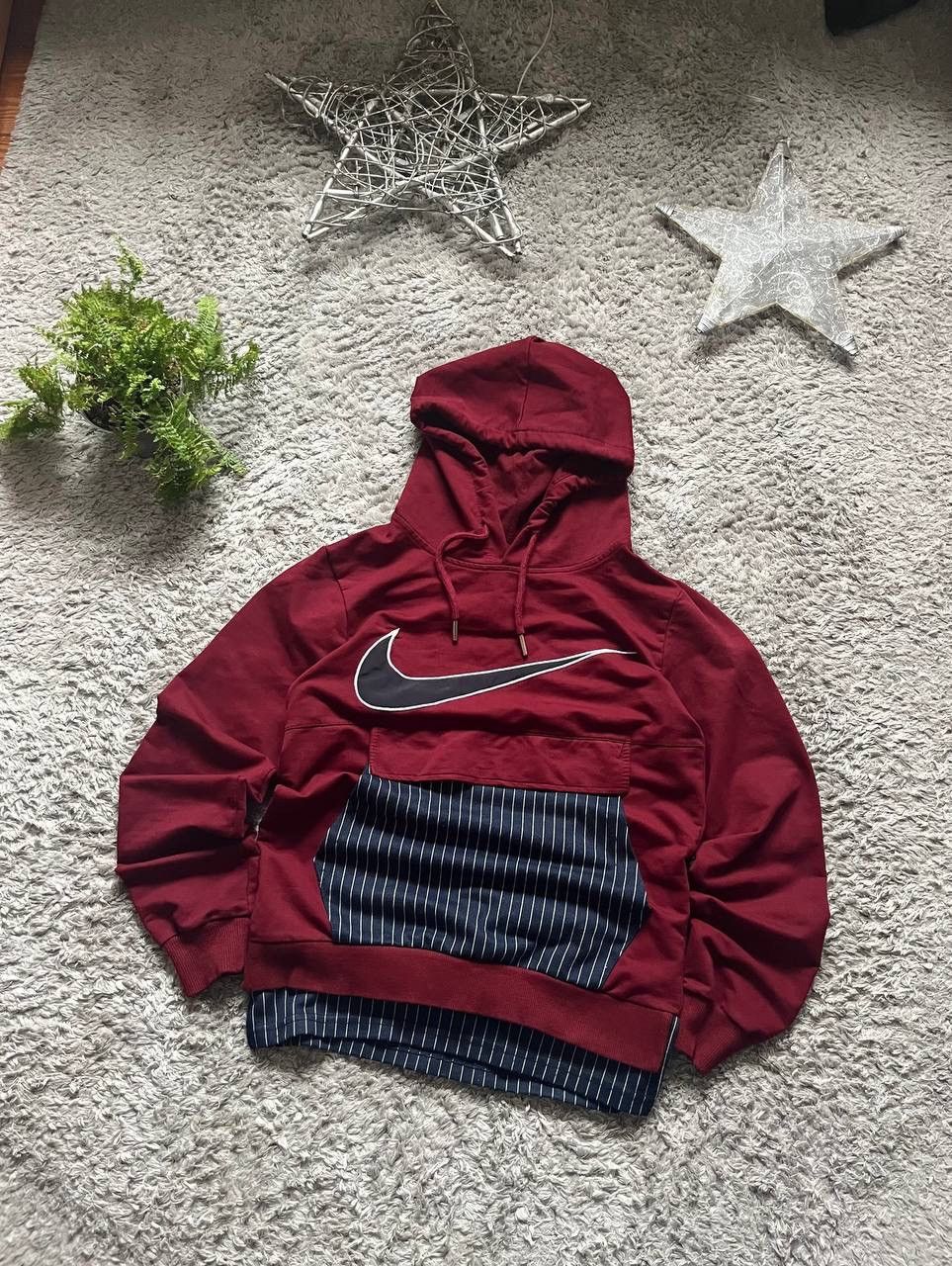 Nike × Vintage Nike Hoodie Streetwear Big Logo Swoosh Rare Drill Size US S / EU 44-46 / 1 - 1 Thumbnail