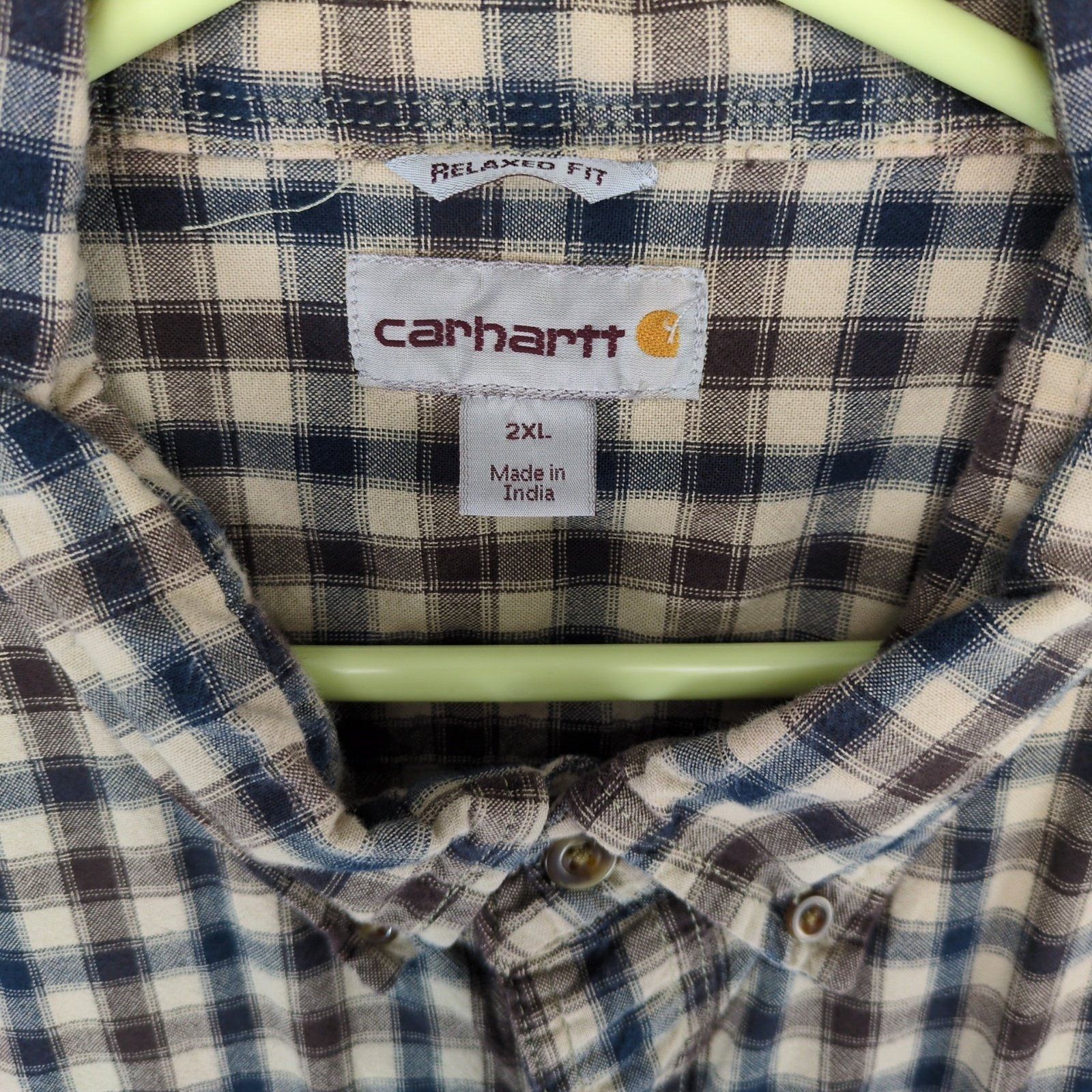 Carhartt Carhartt Men's 2XL Plaid Flannel Button Long Sleeve Shirt Size US XXL / EU 58 / 5 - 3 Thumbnail