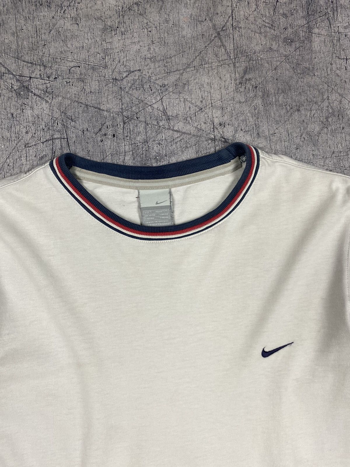 Nike × Vintage Vintage Nike Swoosh Y2K Drill Tee T Shirt Size S Size US S / EU 44-46 / 1 - 7 Thumbnail