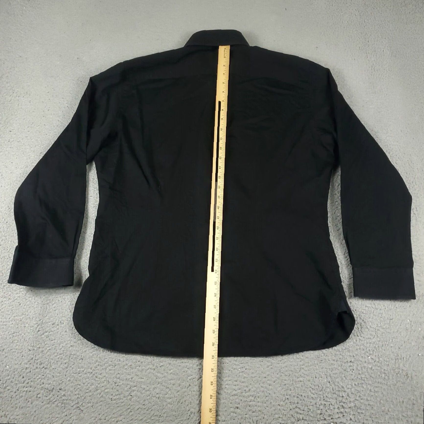 Ted Baker TED BAKER LONDON Dress Shirt Mens 16.5 Black Button Up Long Sleeve Adult Regular 16.5 Black Classic Modern Mens Size 42R - 3 Thumbnail