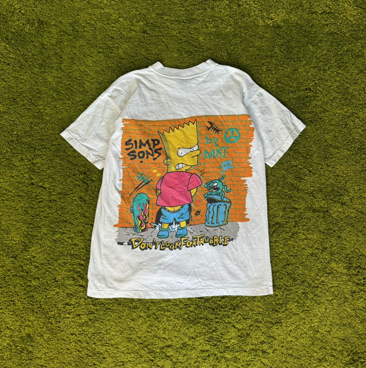 90s vintage The Simpsons Bart don’t look for trouble t-shirt