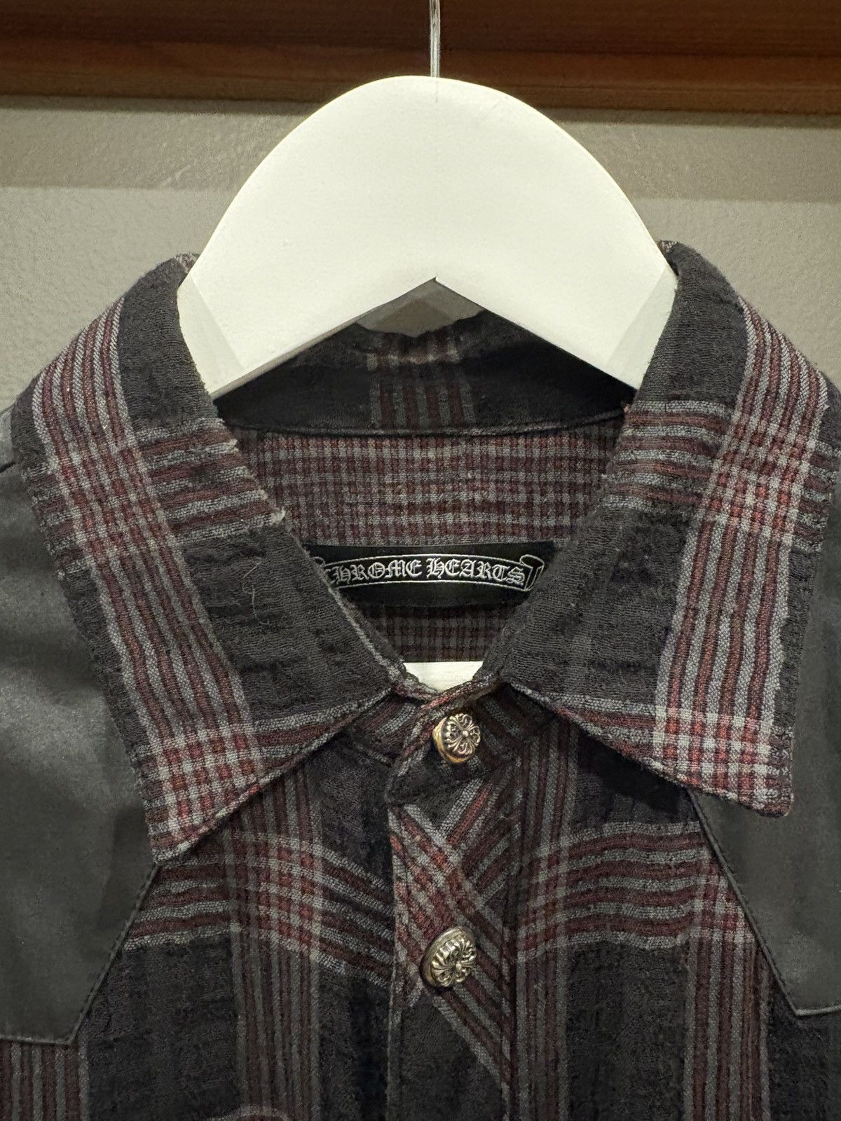 Chrome Hearts Chrome Hearts Plaid Shirt Flannel Button with leather cross Size US S / EU 44-46 / 1 - 1 Thumbnail