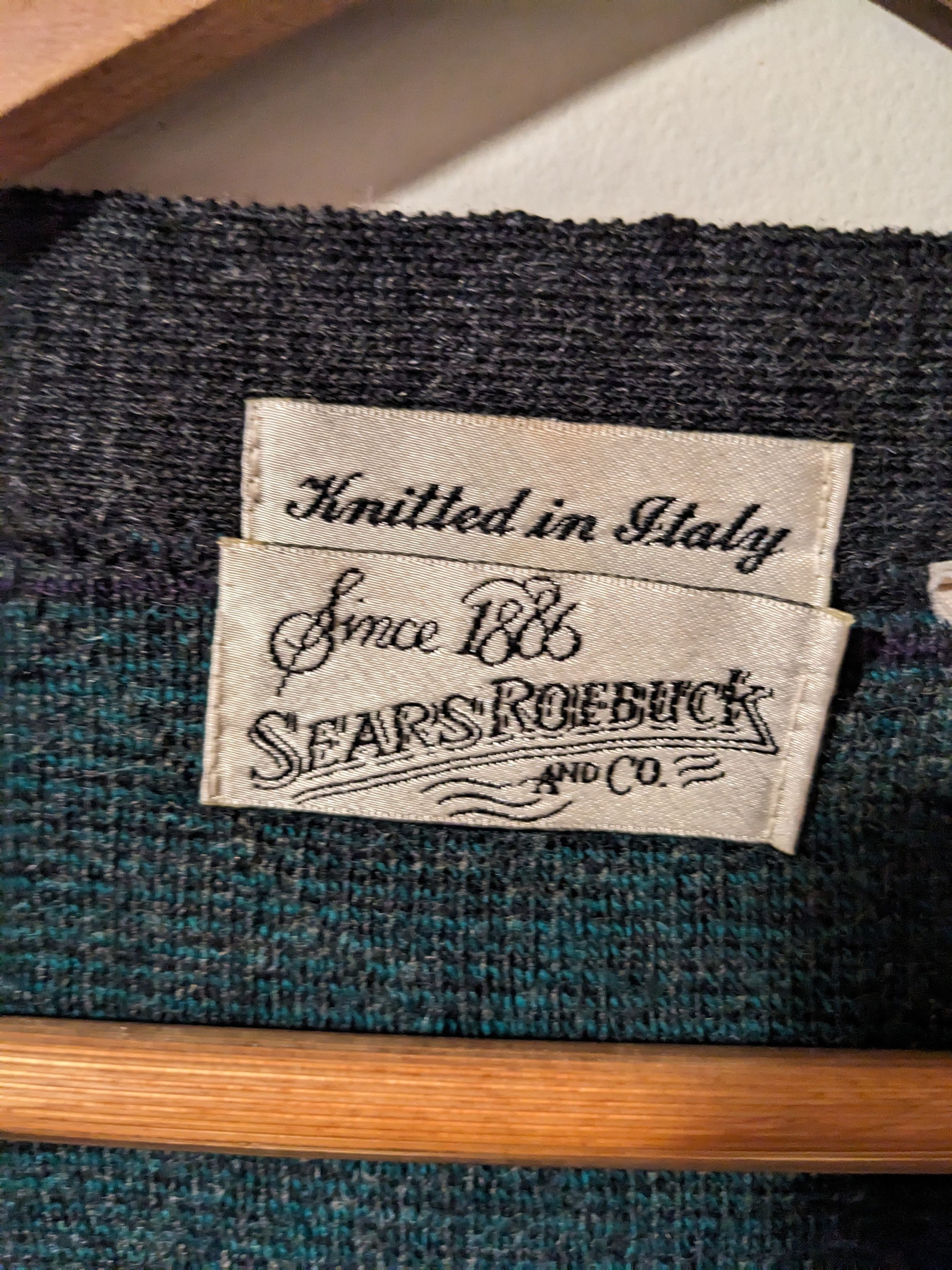 Sears × Vintage Vintage Sears Roebuck and Co Black Large Wool Cardigan Size L / US 10 / IT 46 - 2 Thumbnail