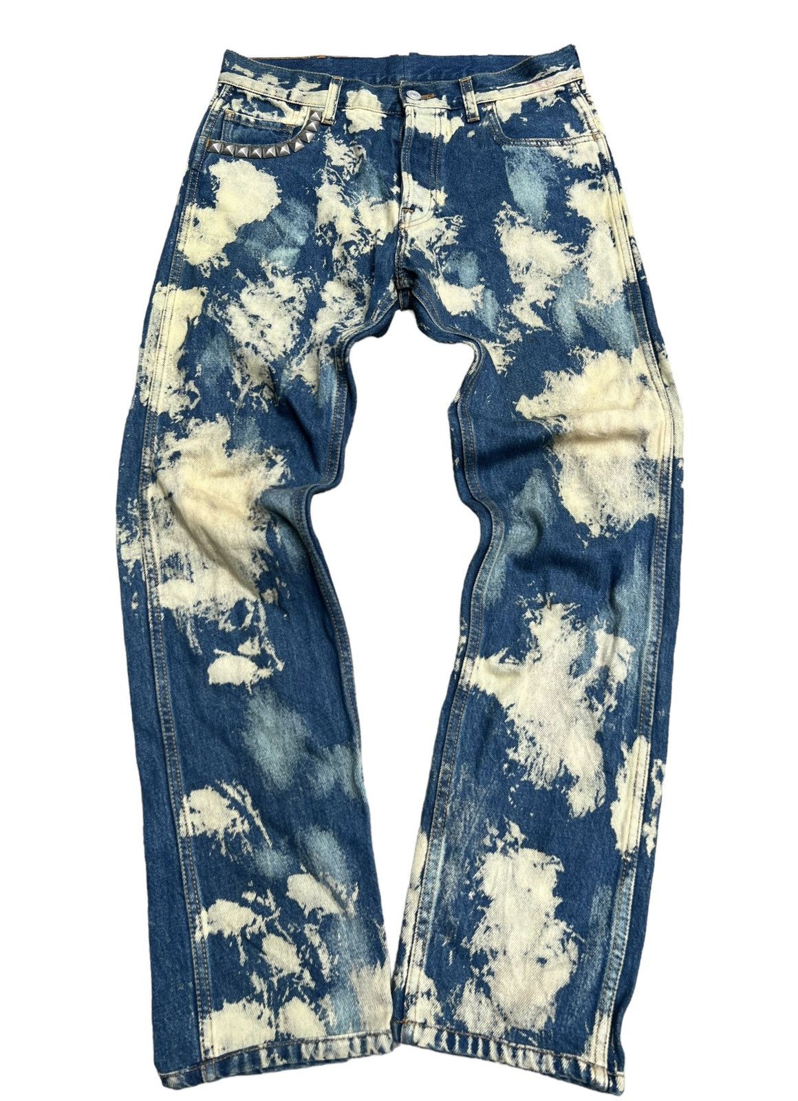 Gucci Gucci studded denim punk pants bleach Grailed
