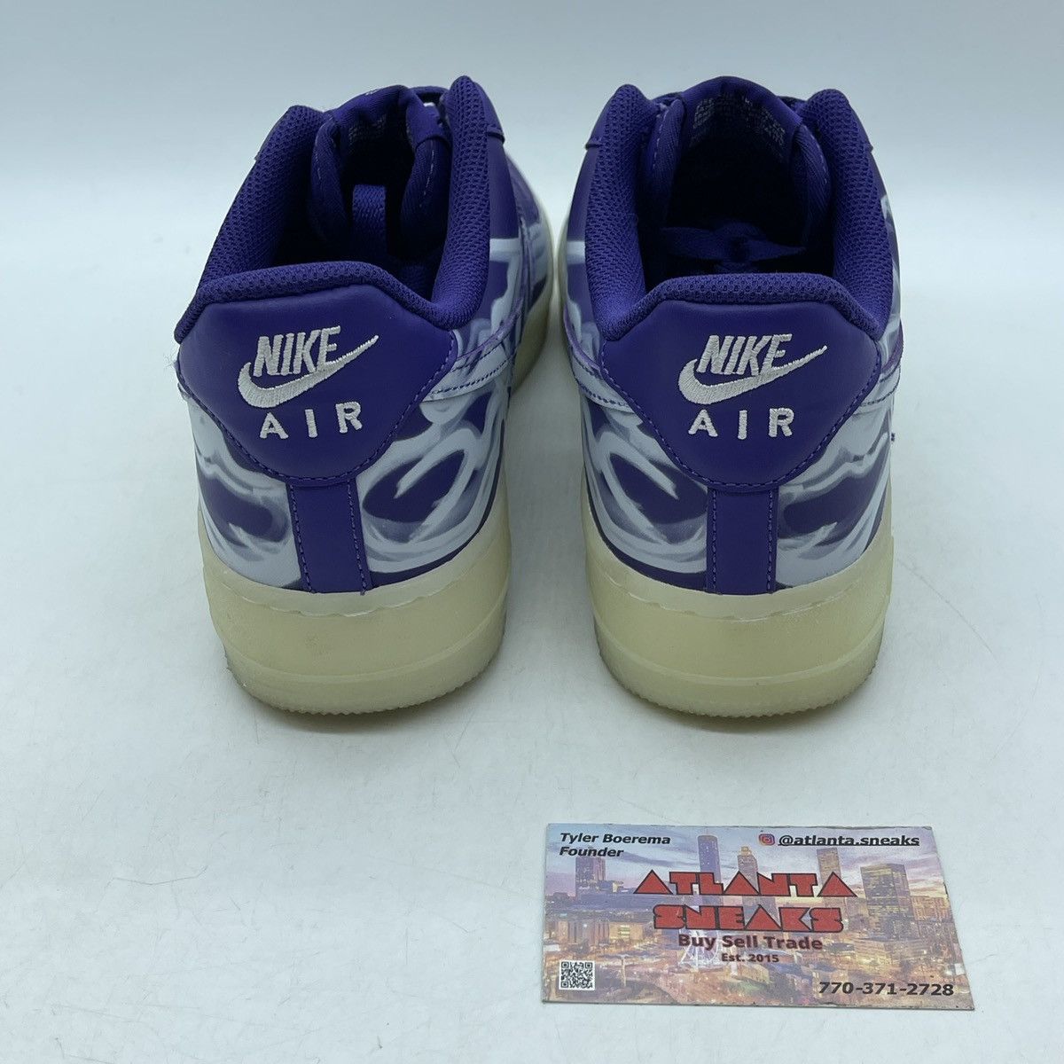 Nike Air Force 1 low purple skeleton Size US 9.5 / EU 42-43 - 3 Thumbnail