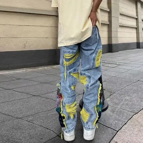 Japanese Brand Masumizu x Mako Embroidered Patch Denim Ripped Jeans Size US 30 / EU 46 - 3 Thumbnail