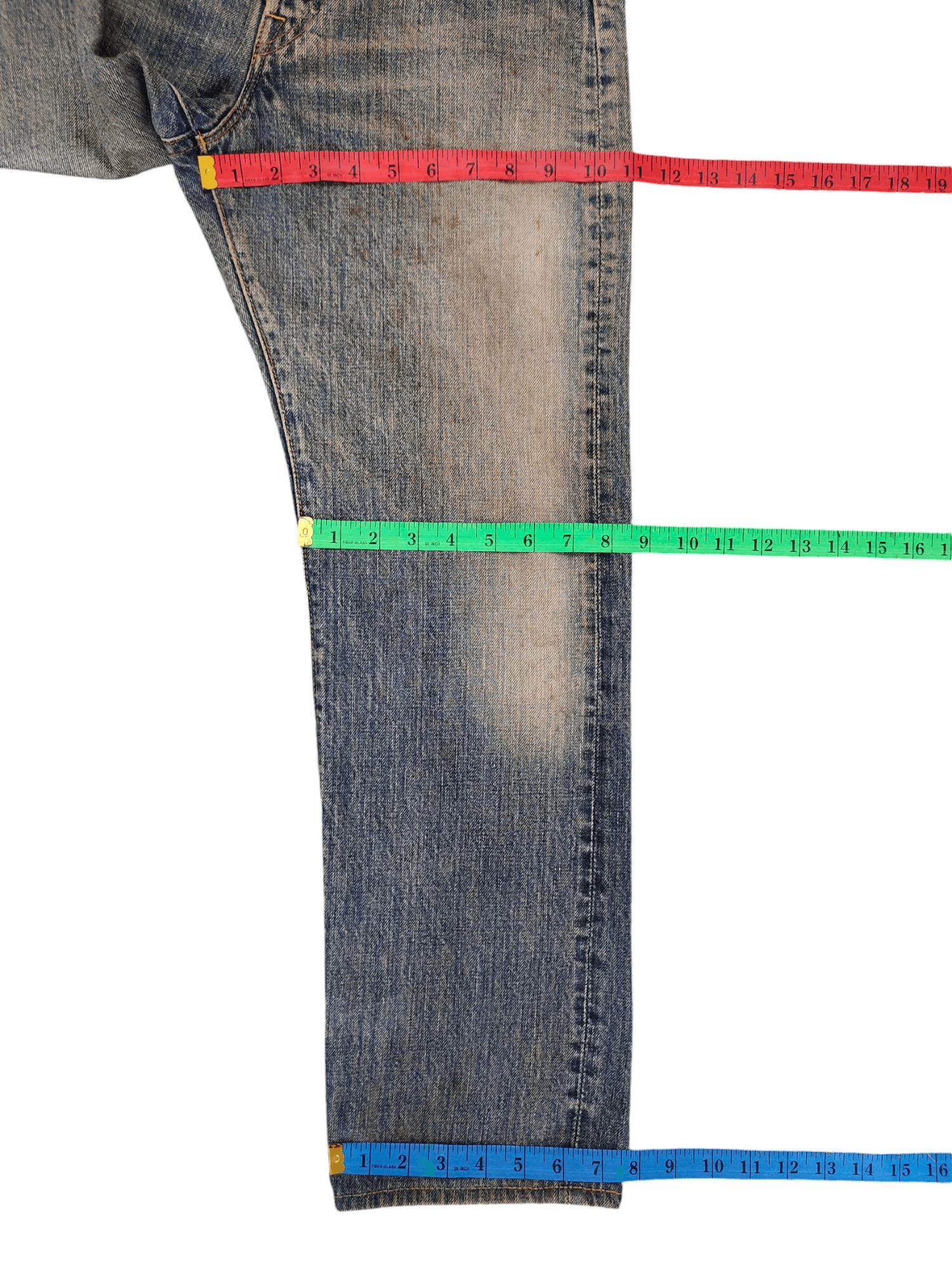 Denime 1990s Denime Japan Clawmark Distress Faded Raw Denim Jeans Size US 29 - 6 Thumbnail