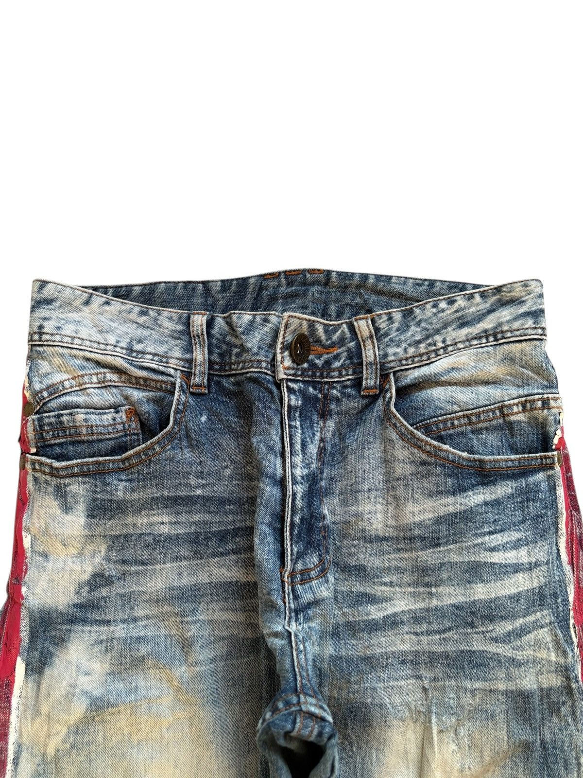 Designer × Karl Kani Vintage Karl Kani Painted Bleached Distressed Ripped Jeans Size US 30 / EU 46 - 4 Thumbnail