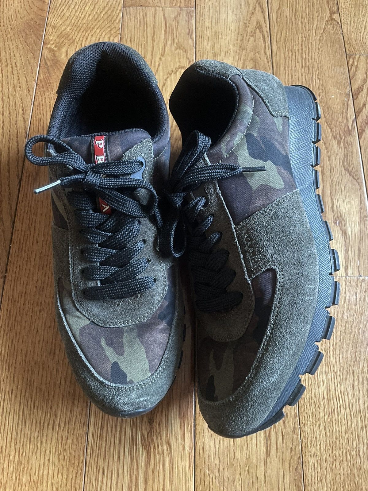 Prada MEN’S PRADA CAMO LOW TOPS Size US 8 / EU 41 - 1 Thumbnail