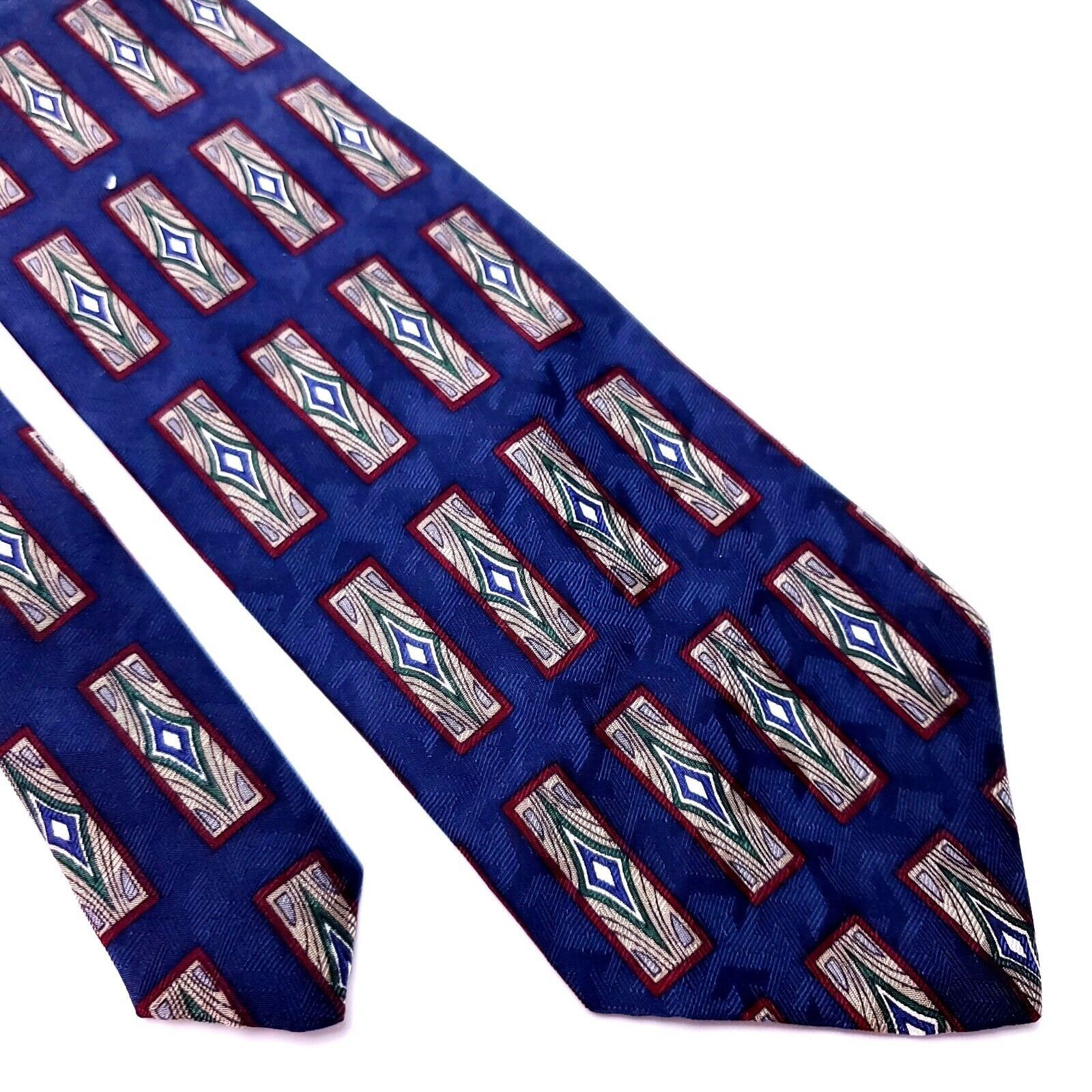 XMI Platinum XMI Silk Tie Print Blue Geometric Short Size ONE SIZE - 1 Thumbnail