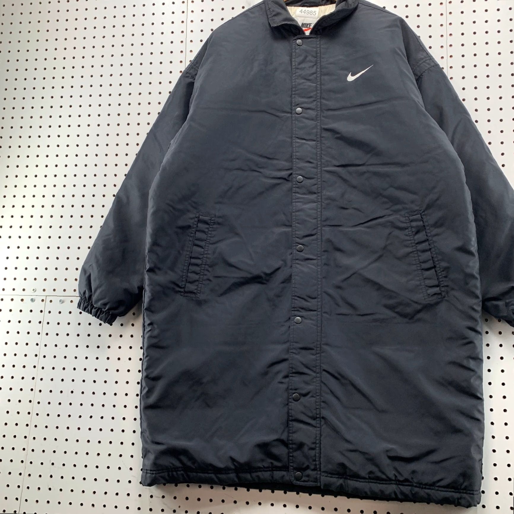 Nike VINTAGE Nike Coat Jacket Mens Large Black Green Swoosh Insulated Long Jacket Size US L / EU 52-54 / 3 - 3 Thumbnail