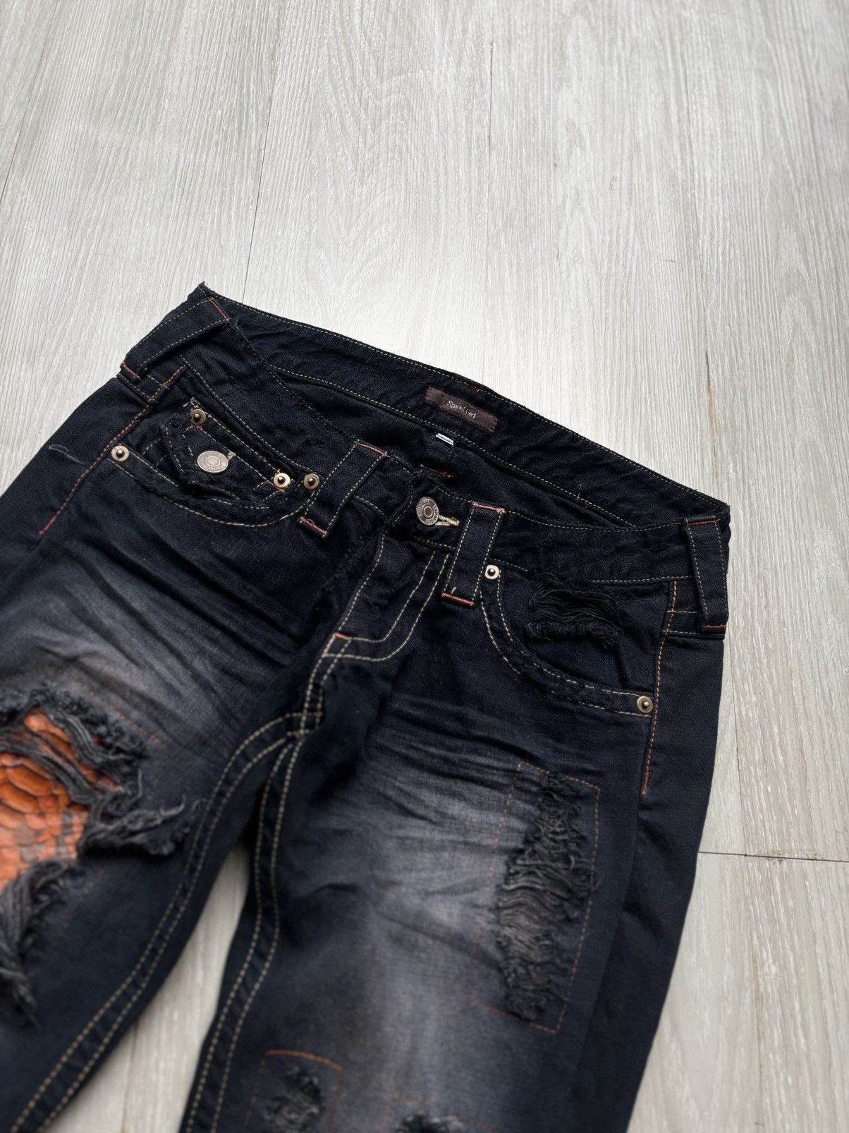 Japanese Brand SPIRAL lace-up flare jeans Size US 26 / EU 42 - 3 Thumbnail