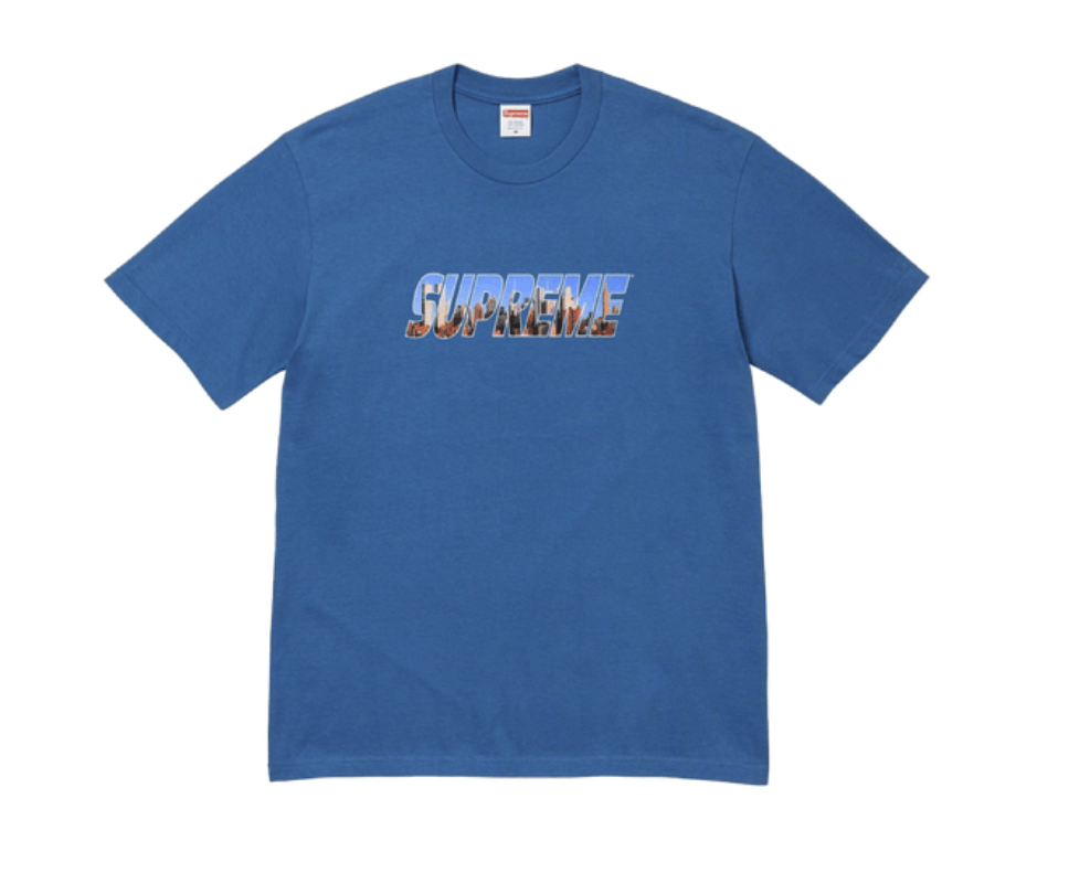 image of Hypebeast x Supreme Gotham Tee Faded Blue • M, Men's (Size Medium)