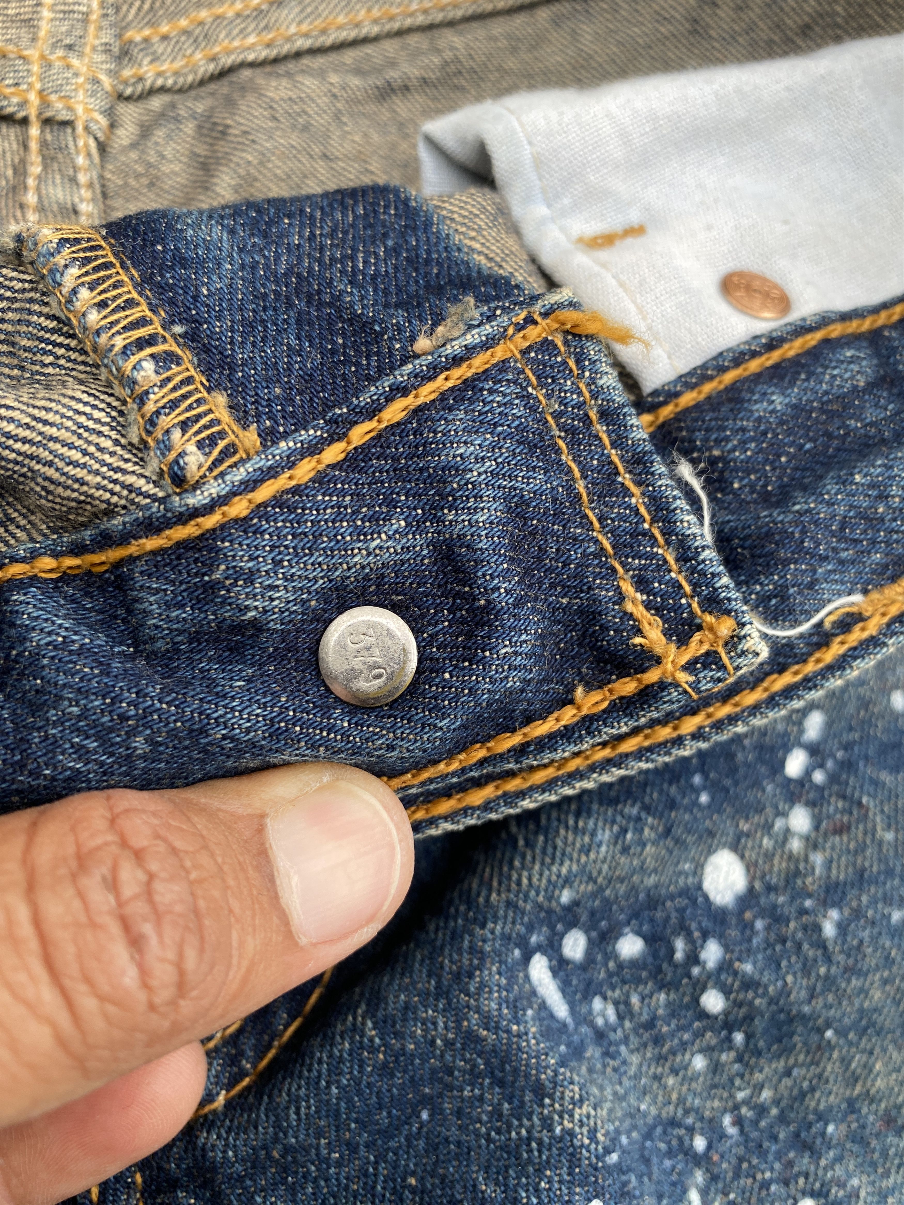 Levi's Reworked Levis 505 USA with Paint Splatter Size US 29 - 10 Thumbnail