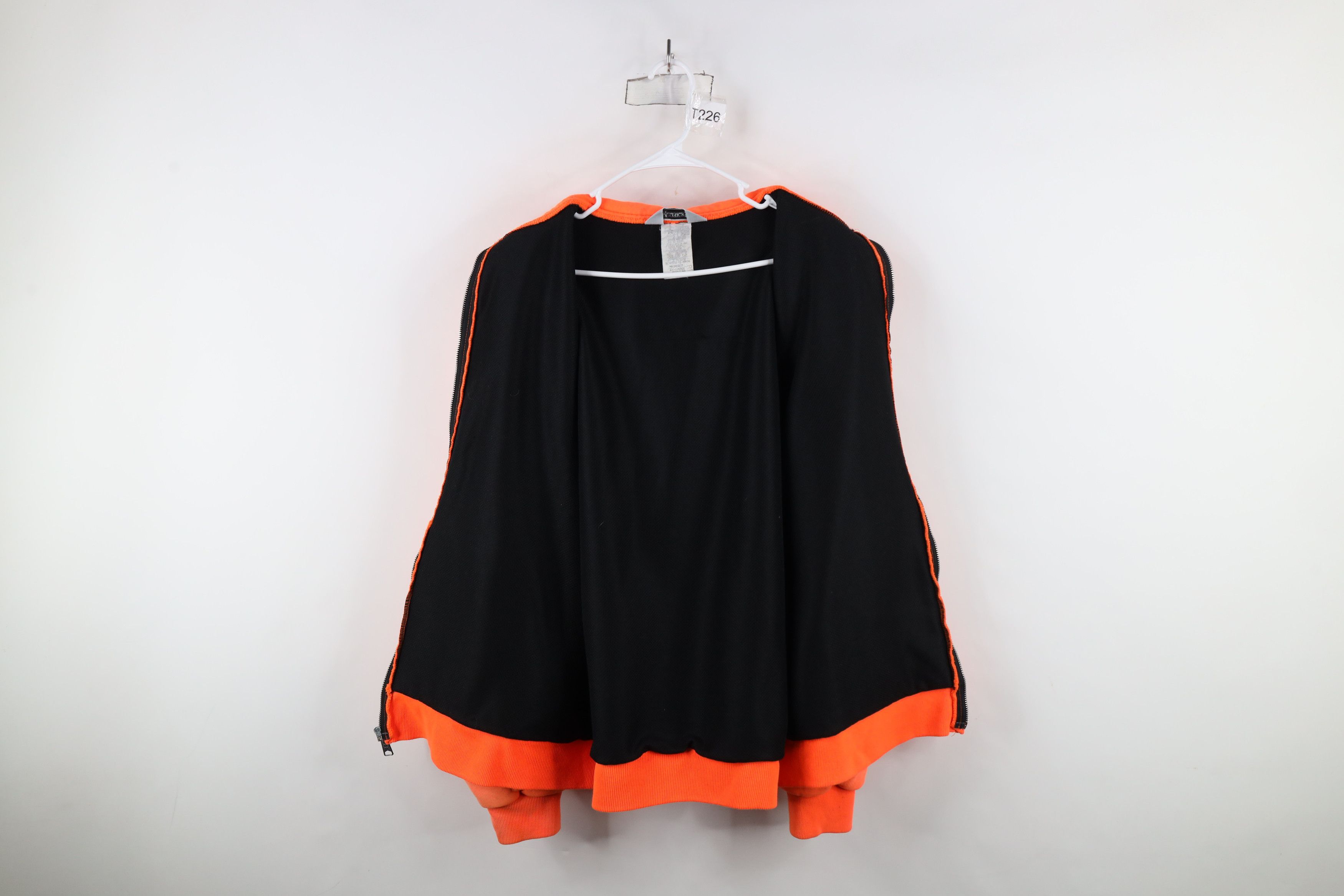 Vintage Vintage 90s Streetwear Full Zip Hoodie Blaze Orange USA Size US XXL / EU 58 / 5 - 11 Thumbnail