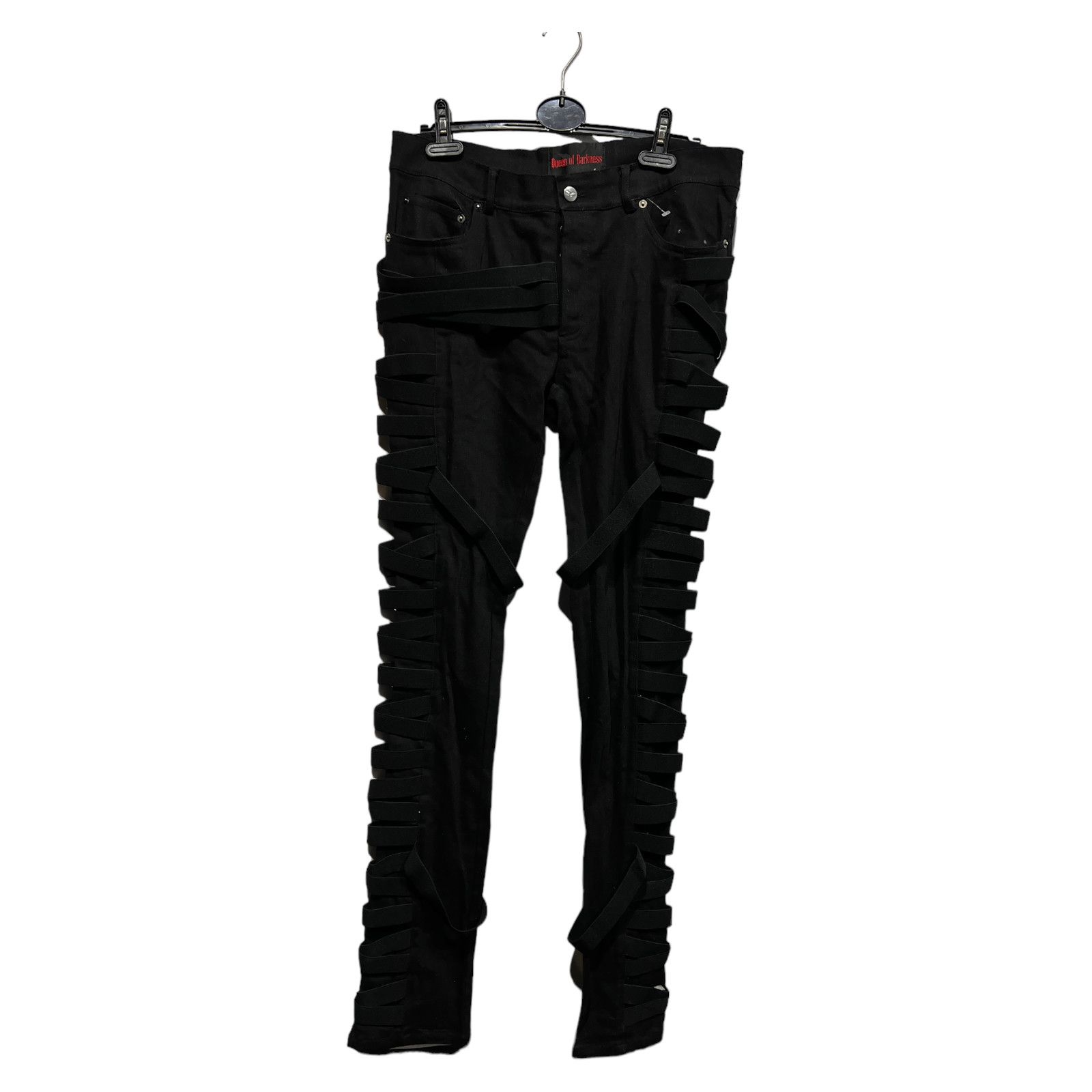 image of Avant Garde Queen Of Darkness Gothic Pants Bondage in Black, Men's (Size 33)